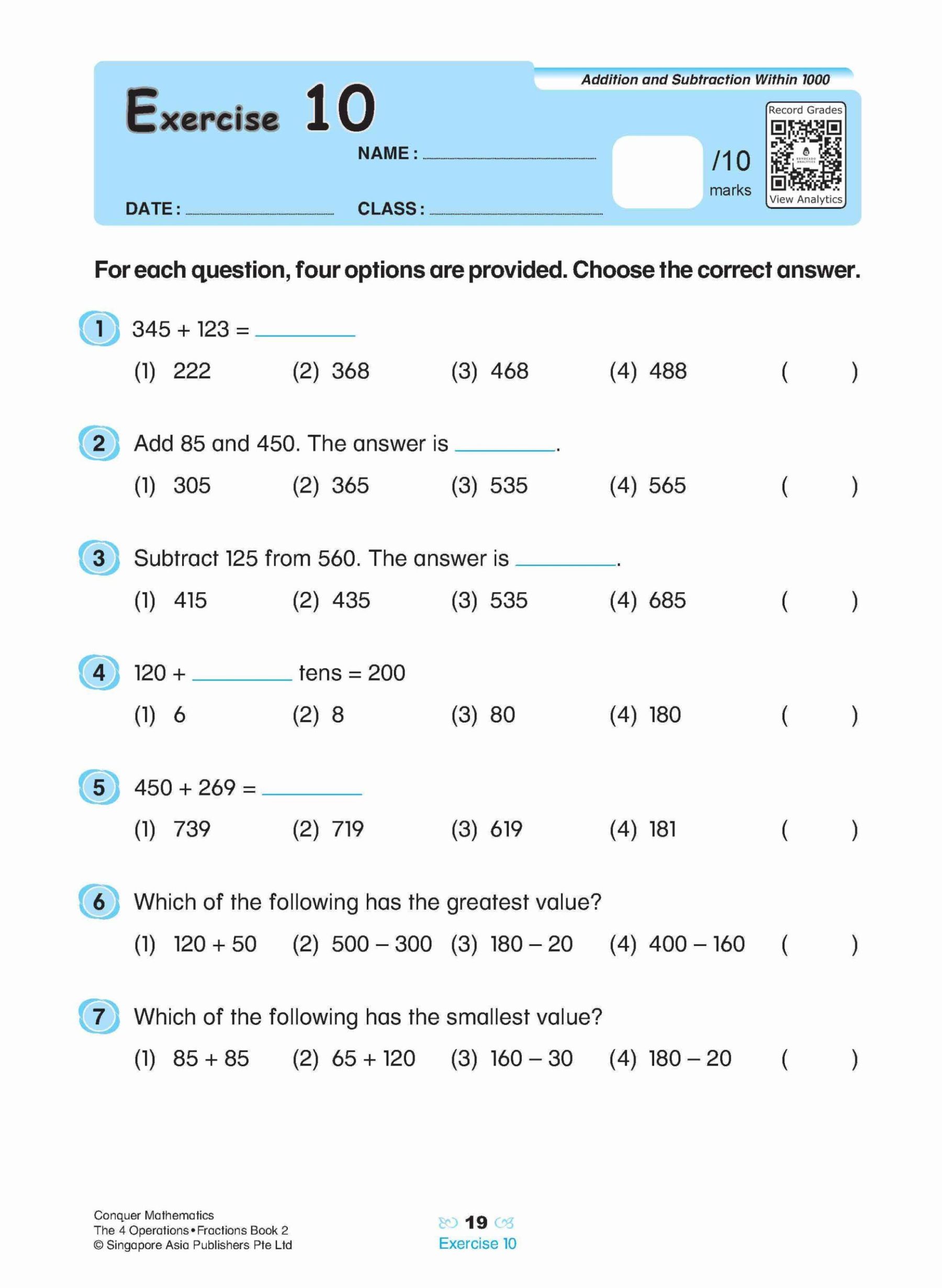 Conquer Mathematics The 4 Operations • Fractions Workbook 2