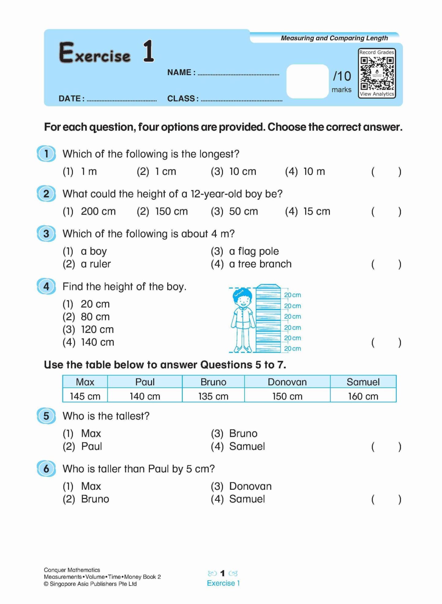 Conquer Mathematics Measurements • Volume • Time • Money Workbook 2