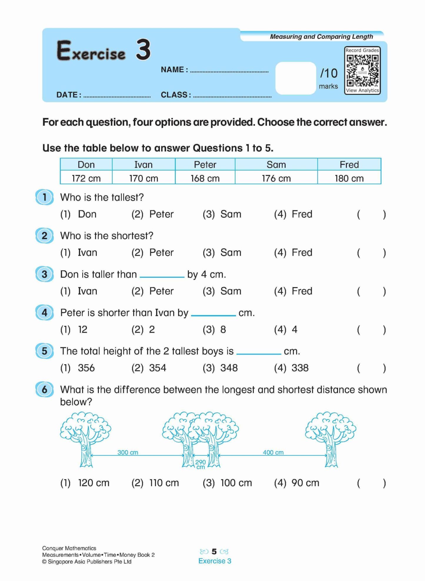 Conquer Mathematics Measurements • Volume • Time • Money Workbook 2