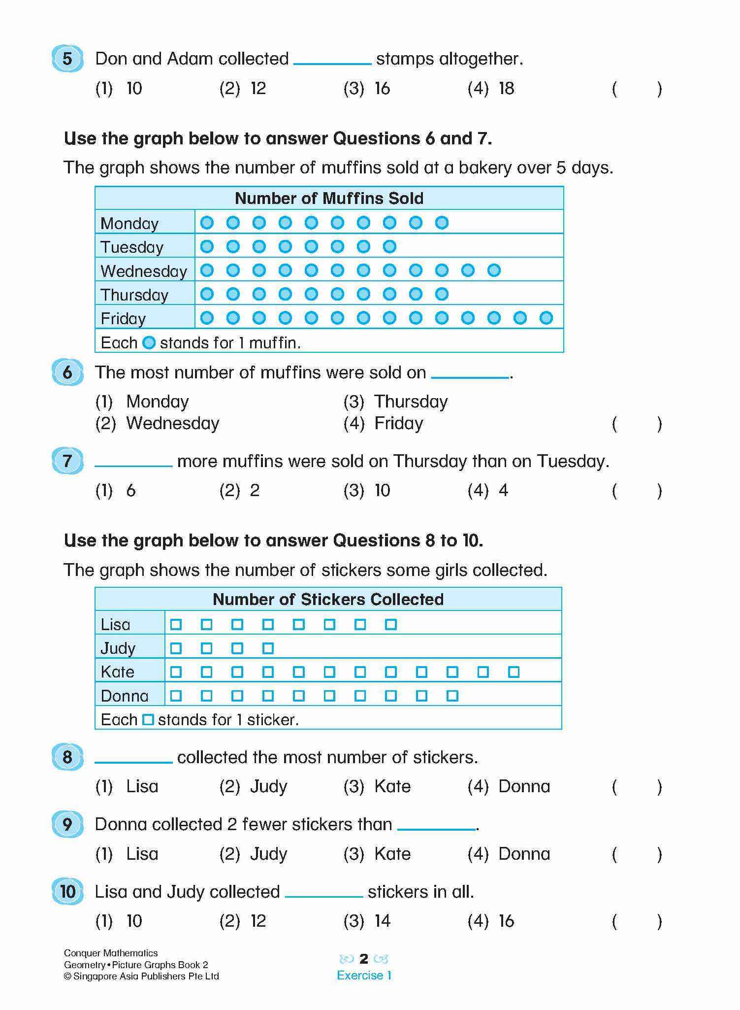 Conquer Mathematics Geometry • Picture Graphs Book 2