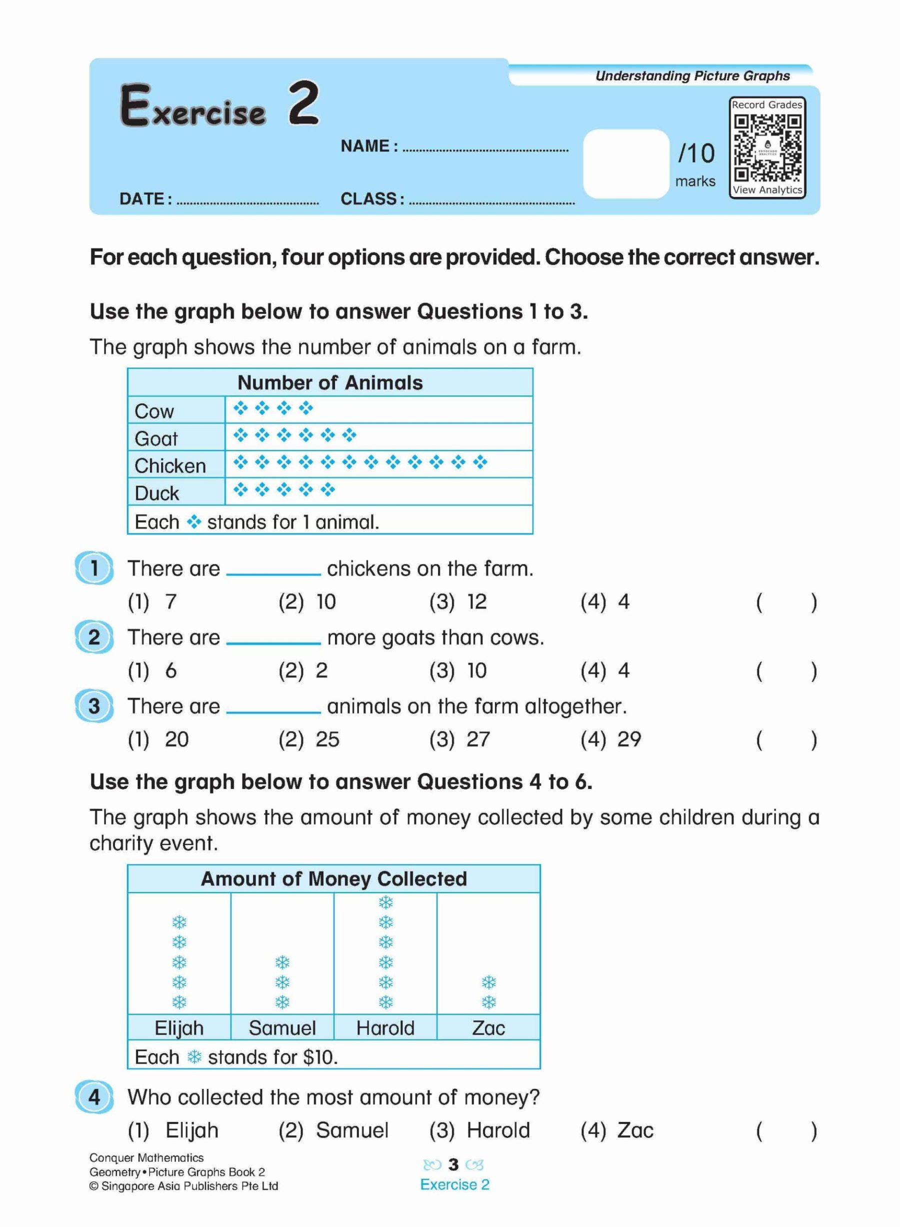 Conquer Mathematics Geometry • Picture Graphs Book 2
