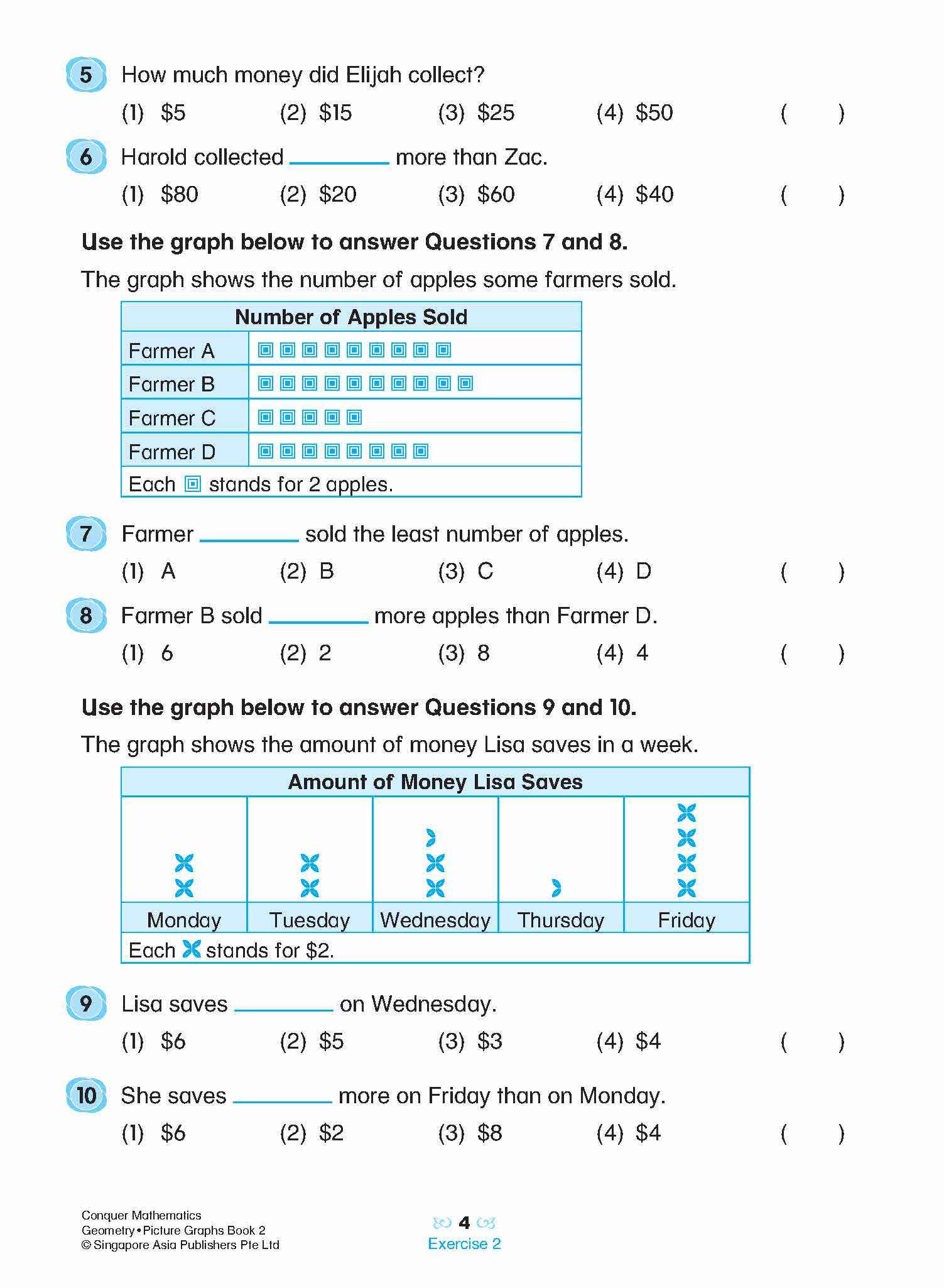 Conquer Mathematics Geometry • Picture Graphs Book 2