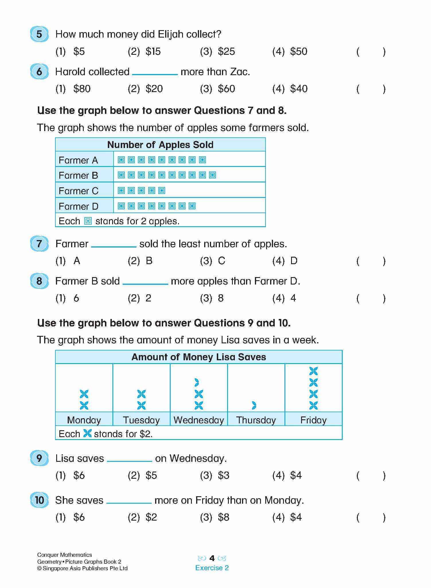 Conquer Mathematics Geometry • Picture Graphs Book 2
