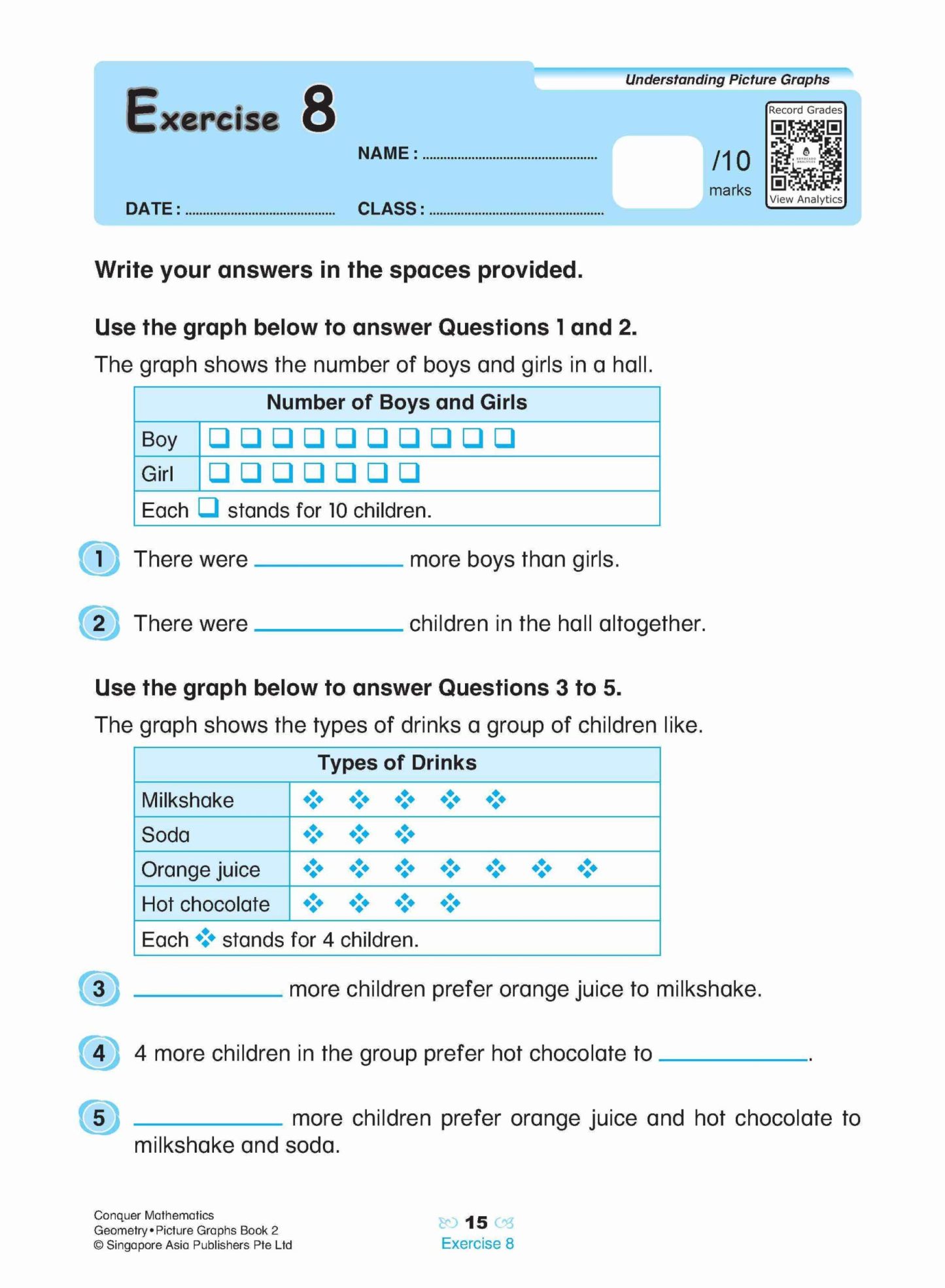 Conquer Mathematics Geometry • Picture Graphs Book 2