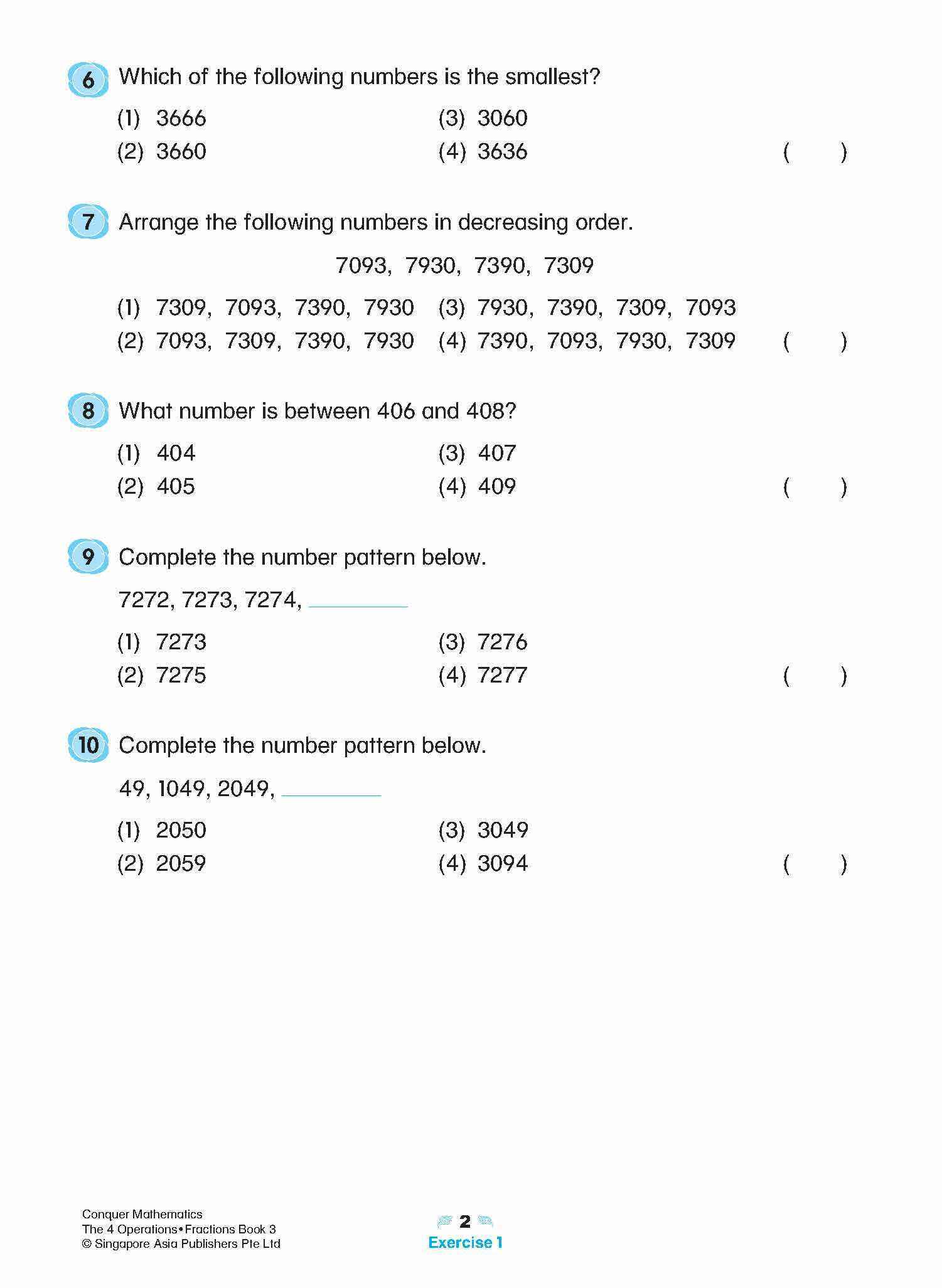 Conquer Mathematics The 4 Operations . Fractions Workbook 3