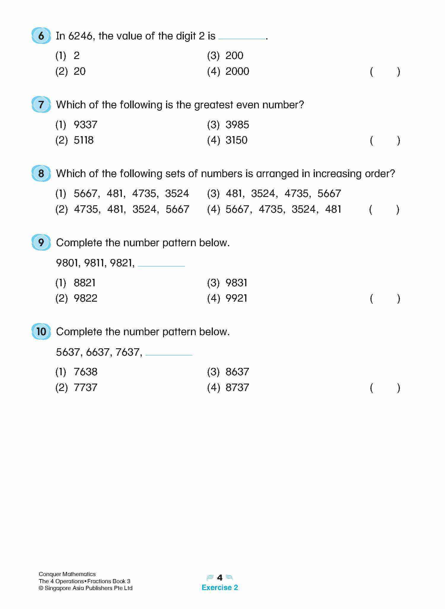 Conquer Mathematics The 4 Operations . Fractions Workbook 3