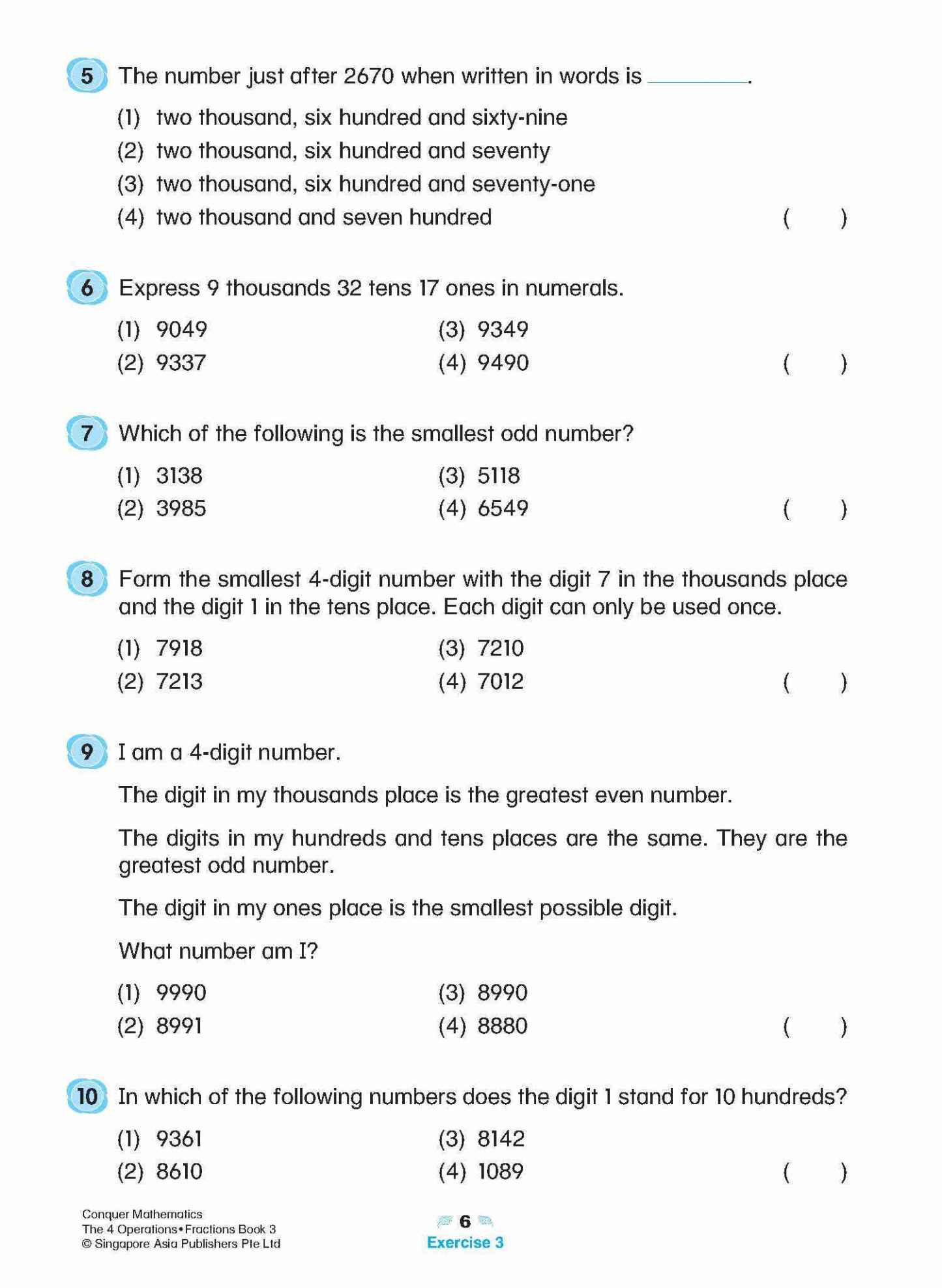 Conquer Mathematics The 4 Operations . Fractions Workbook 3