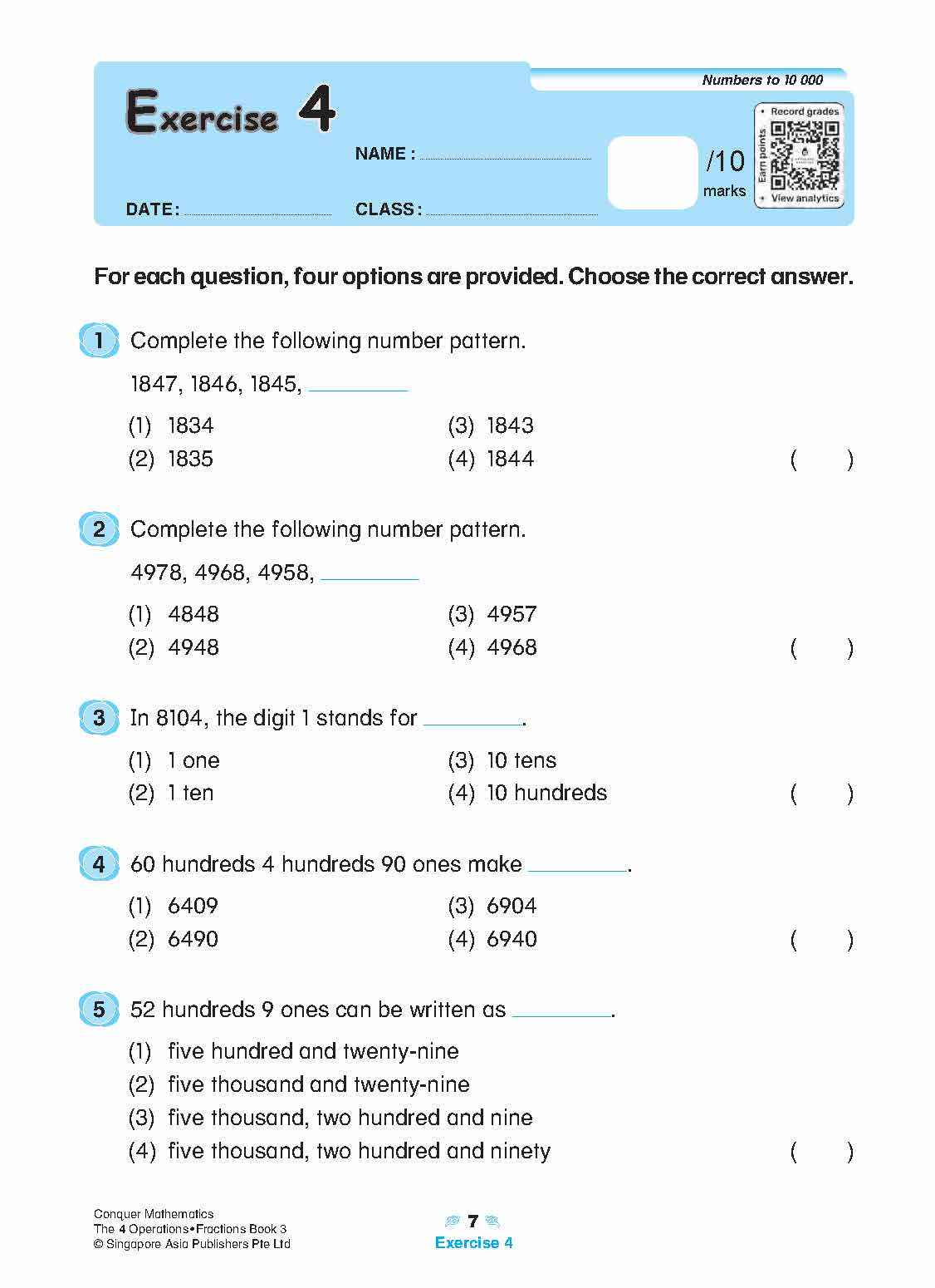 Conquer Mathematics The 4 Operations . Fractions Workbook 3