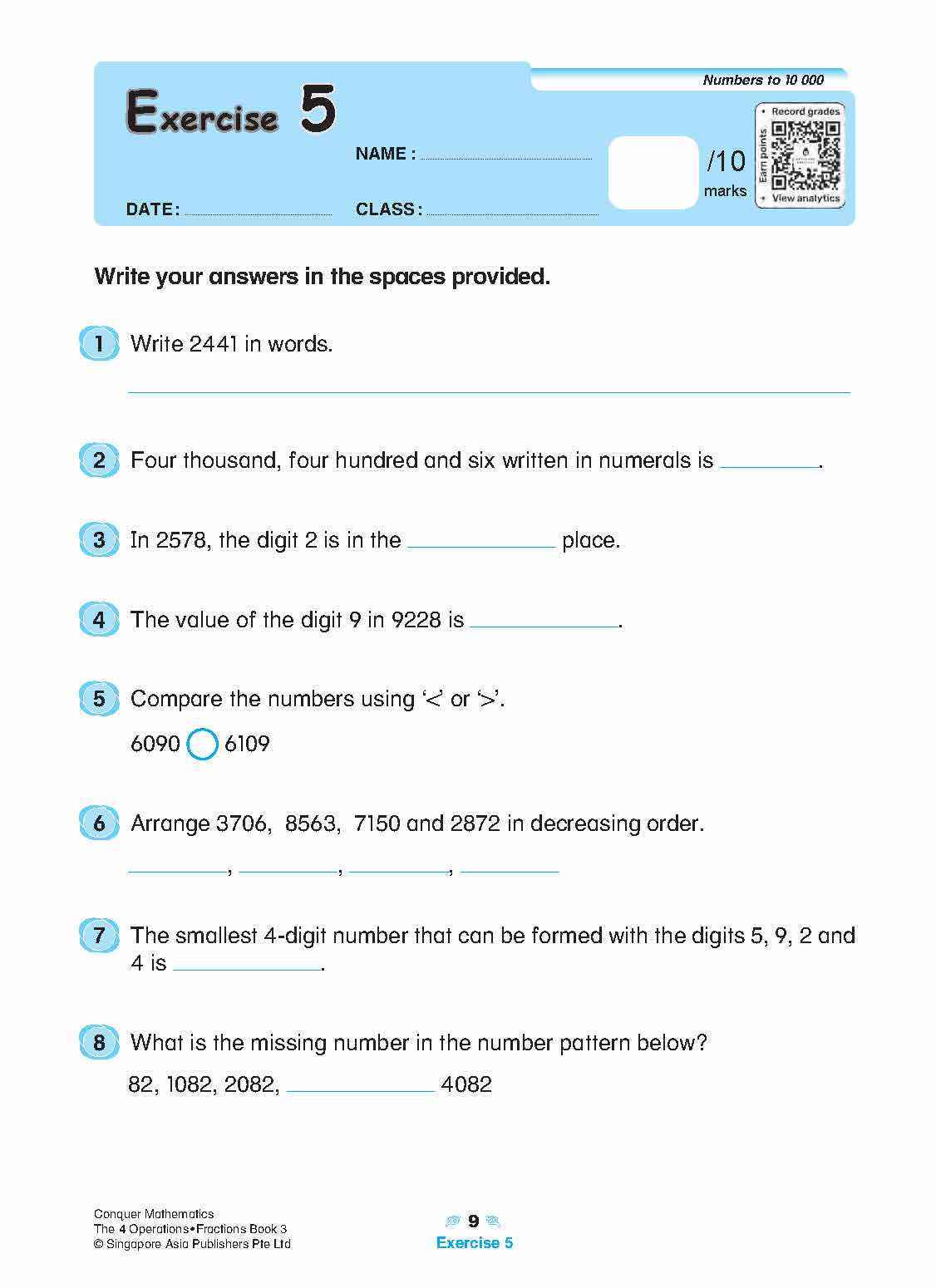 Conquer Mathematics The 4 Operations . Fractions Workbook 3
