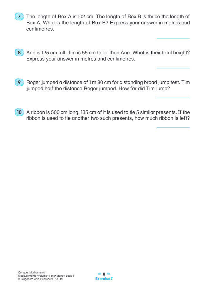 Conquer Mathematics Measurements . Volume . Time . Money Workbook 3