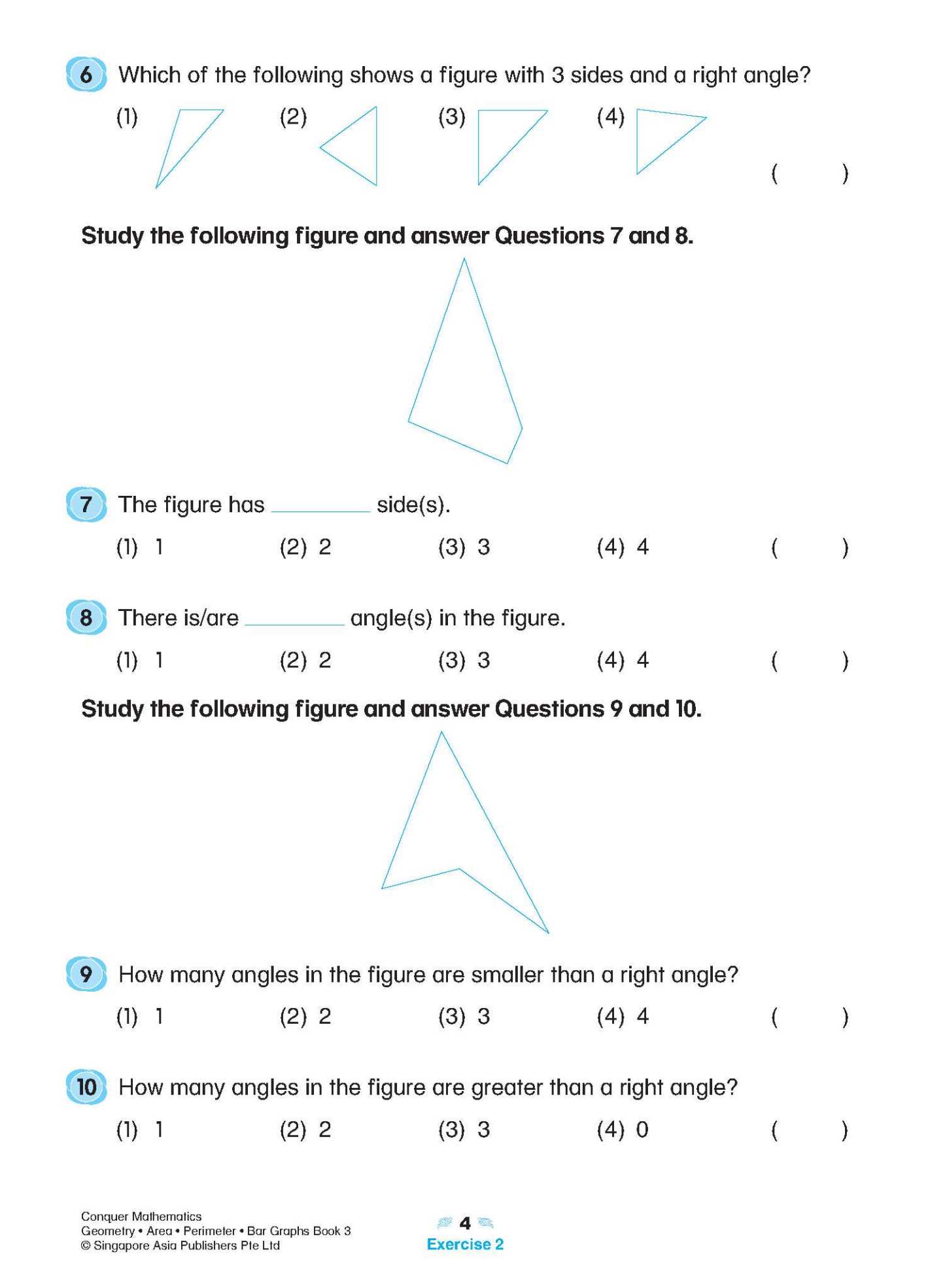 Conquer Mathematics Geometry . Area . Perimeter . Bar Graphs Workbook 3