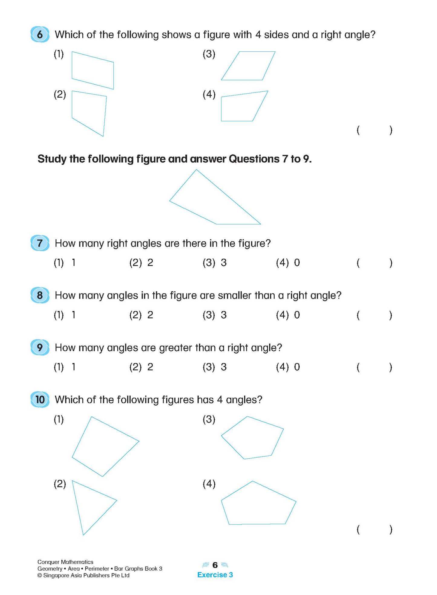 Conquer Mathematics Geometry . Area . Perimeter . Bar Graphs Workbook 3