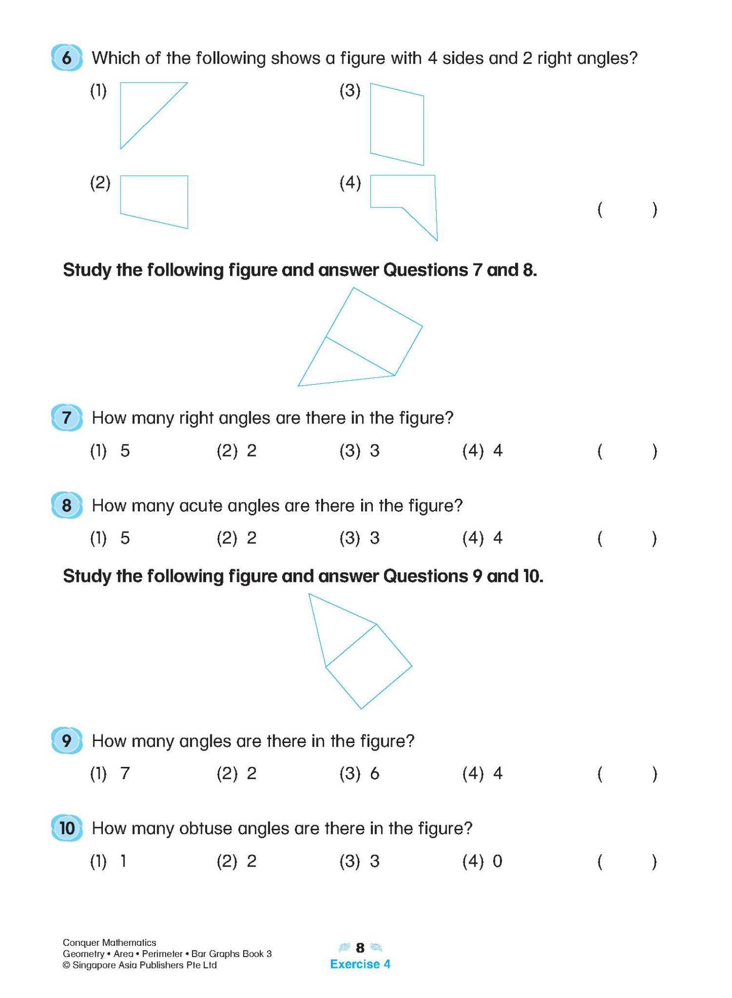 Conquer Mathematics Geometry . Area . Perimeter . Bar Graphs Workbook 3