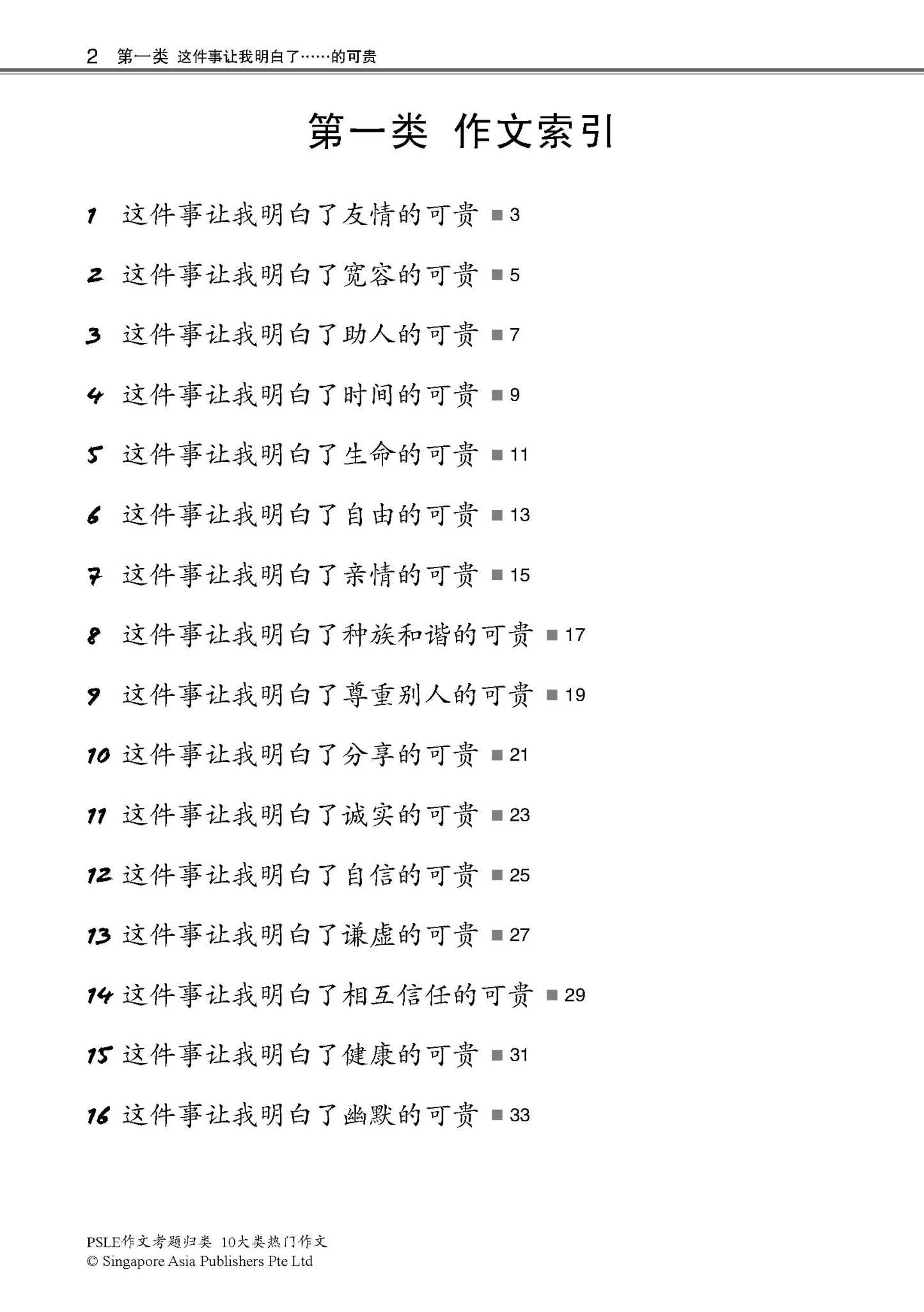 PSLE10大类热门作文 / Top 10 Popular Composition Themes For PSLE