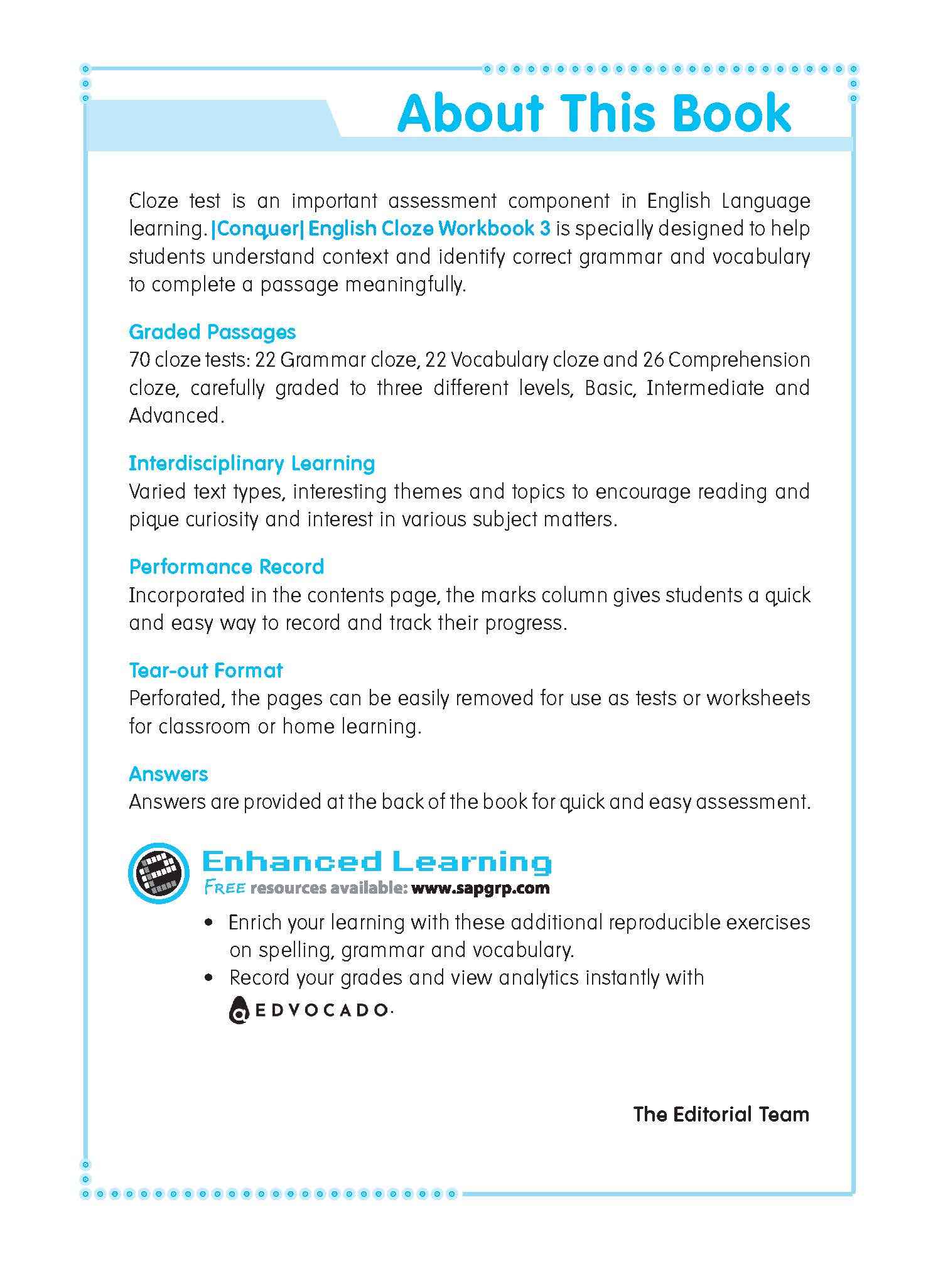 Conquer ENGLISH CLOZE Workbook 3