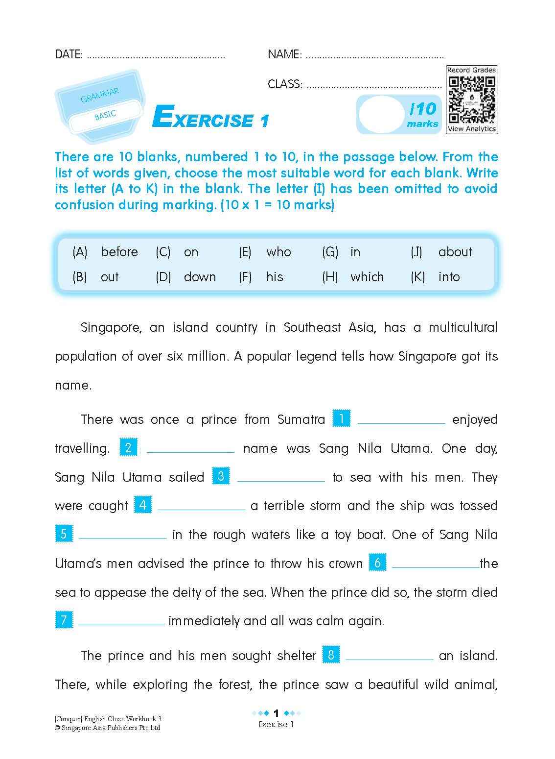Conquer ENGLISH CLOZE Workbook 3