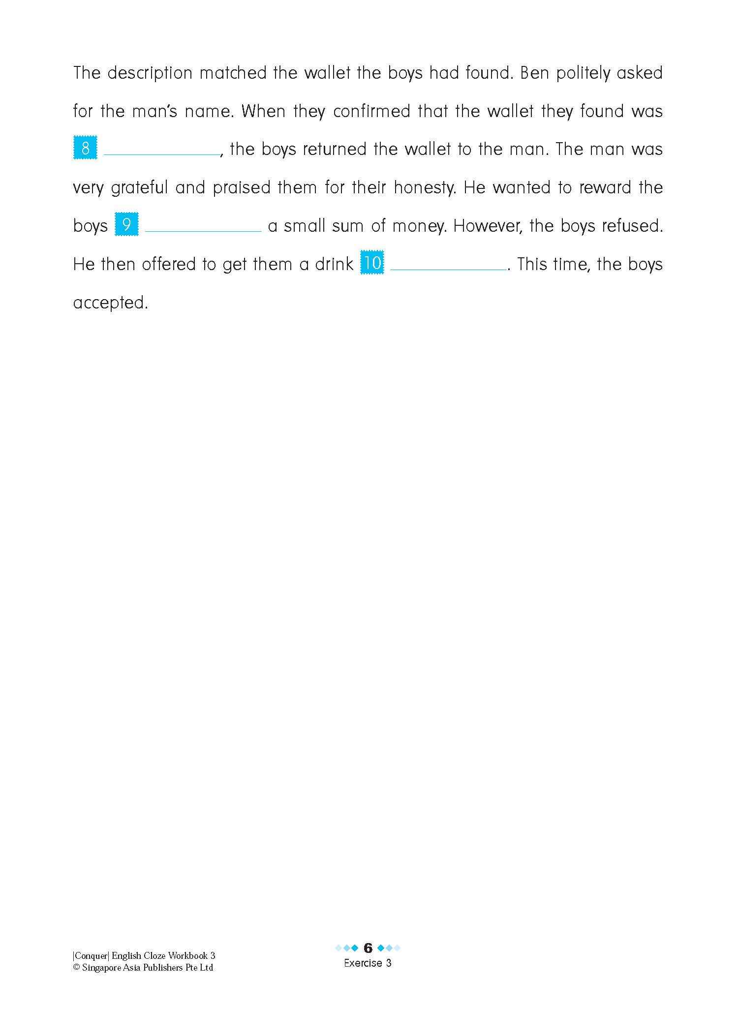 Conquer ENGLISH CLOZE Workbook 3