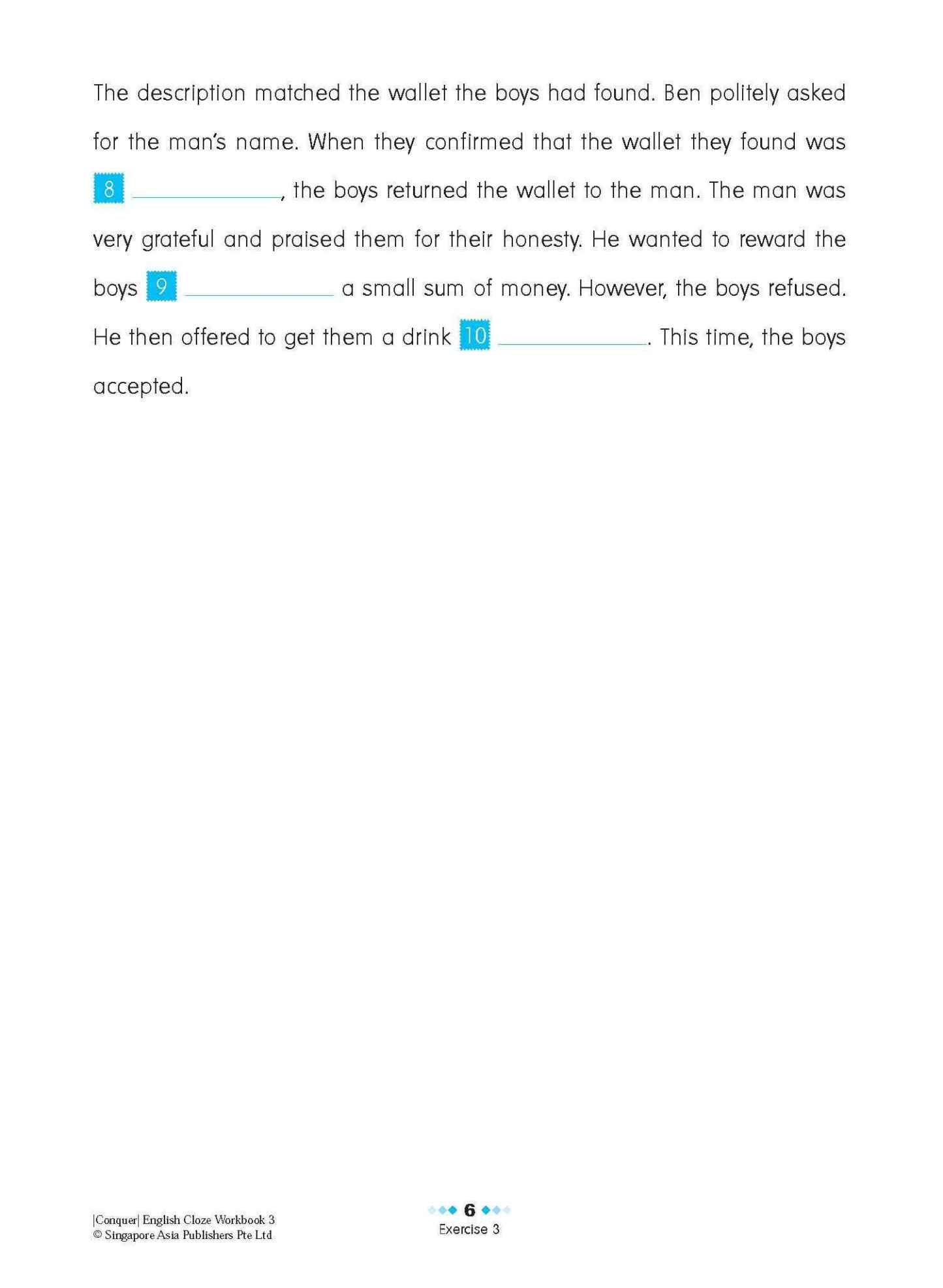Conquer ENGLISH CLOZE Workbook 3