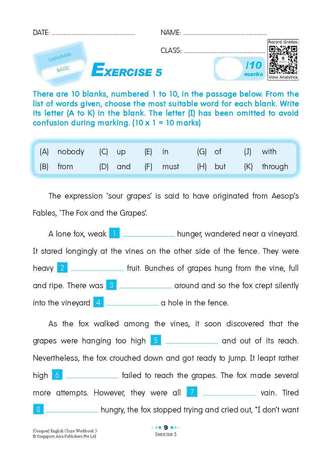Conquer ENGLISH CLOZE Workbook 3