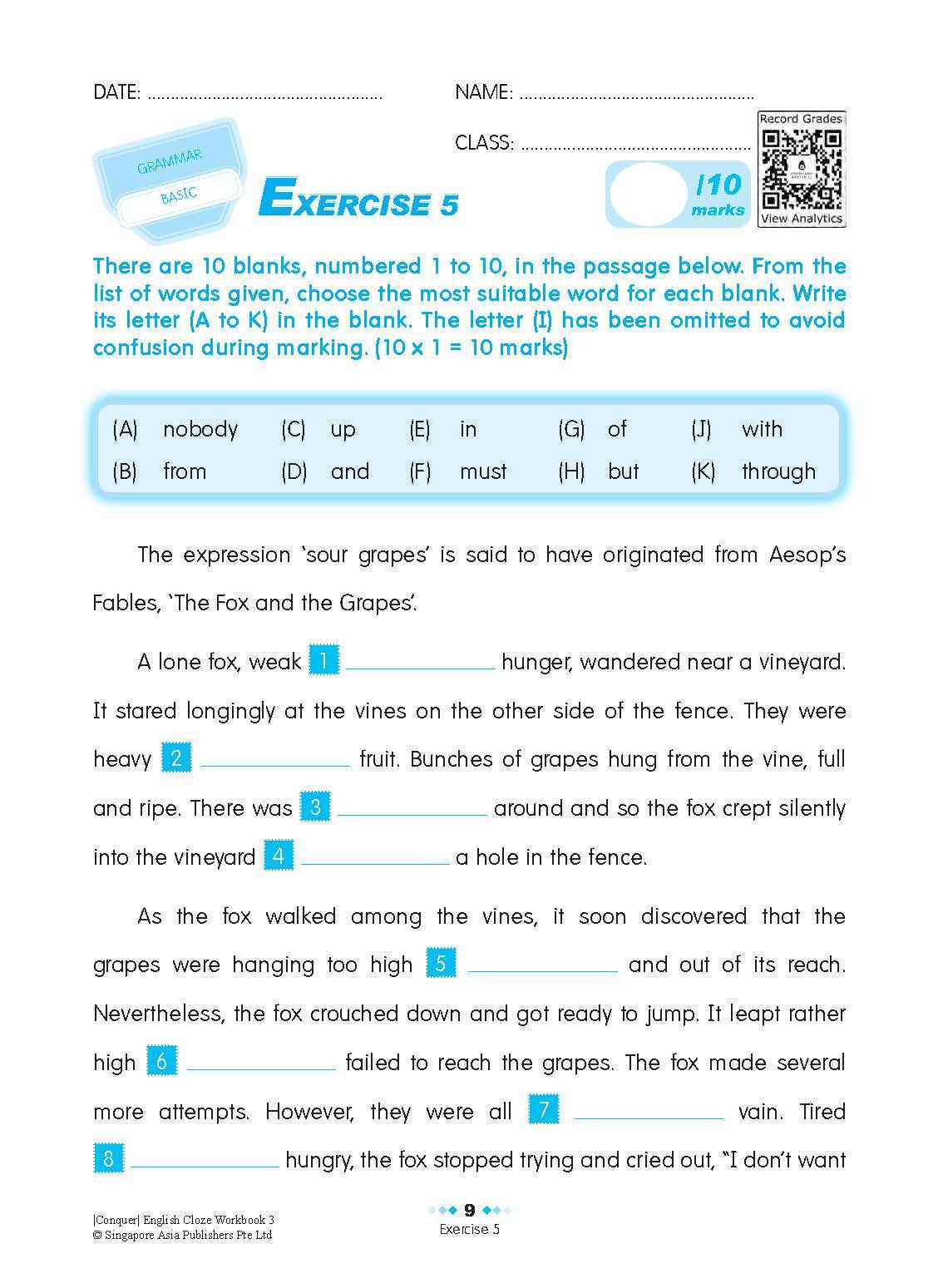 Conquer ENGLISH CLOZE Workbook 3