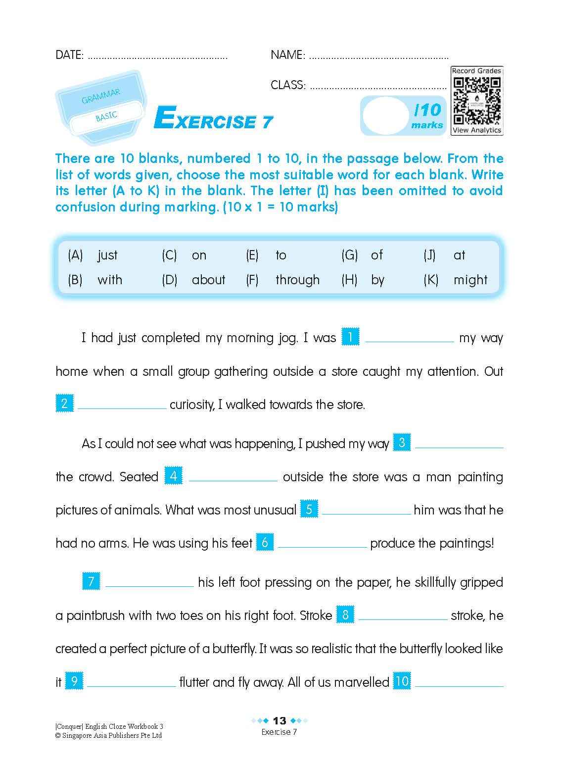 Conquer ENGLISH CLOZE Workbook 3