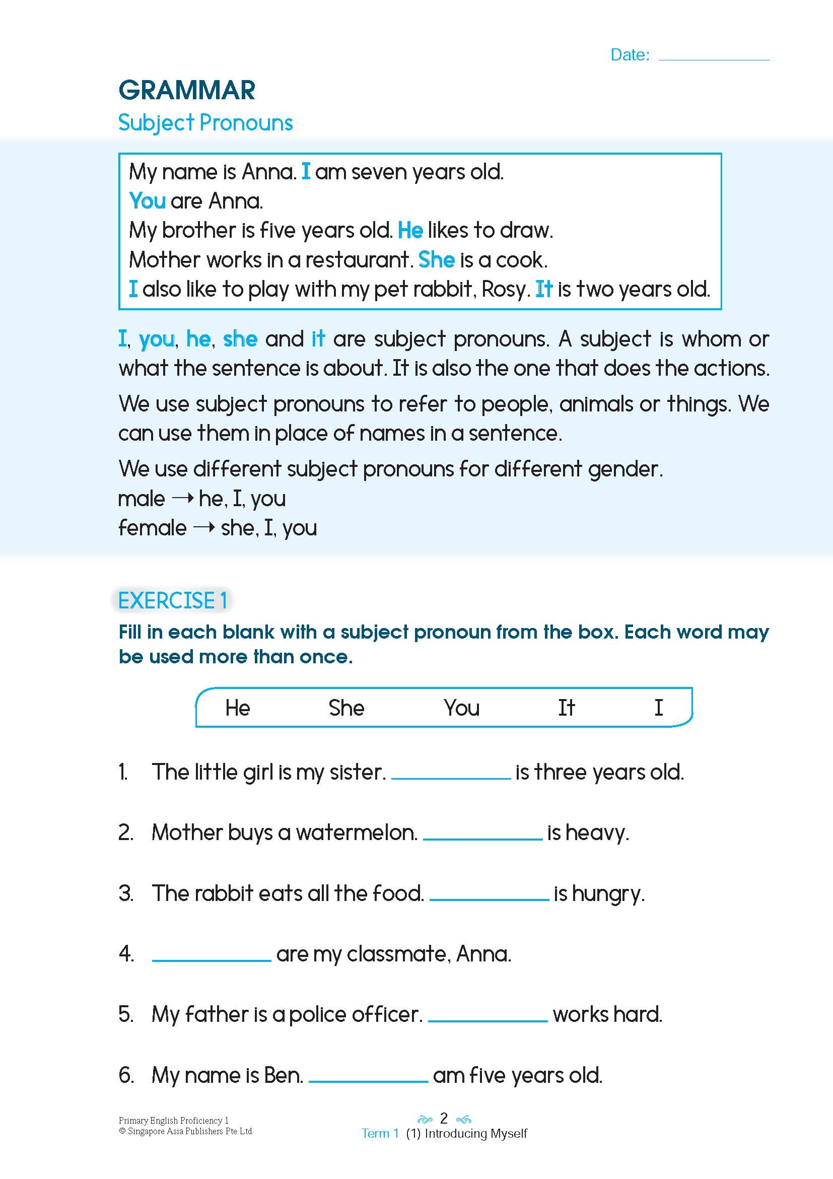 Primary English Proficiency Level 1