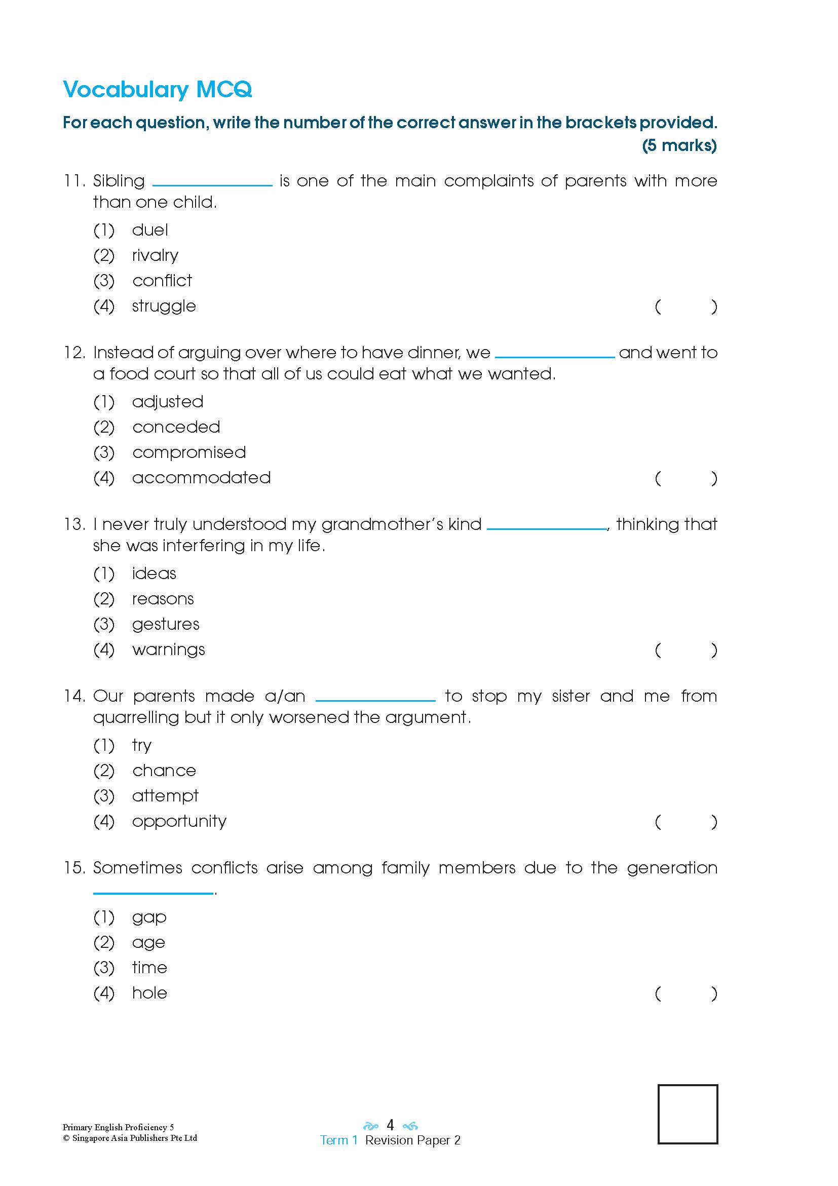 Primary English Proficiency Level 5