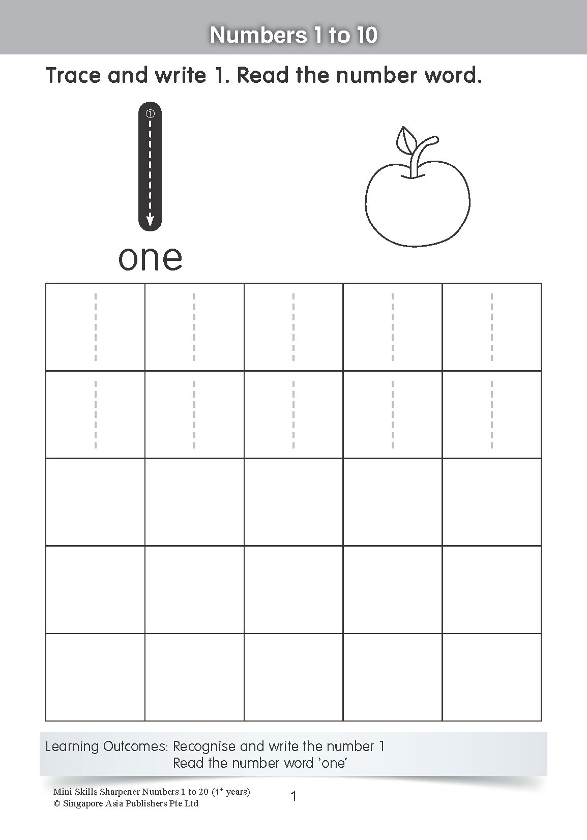 Mini Skills Sharpener NUMBERS 1 TO 20 (4+ Years)