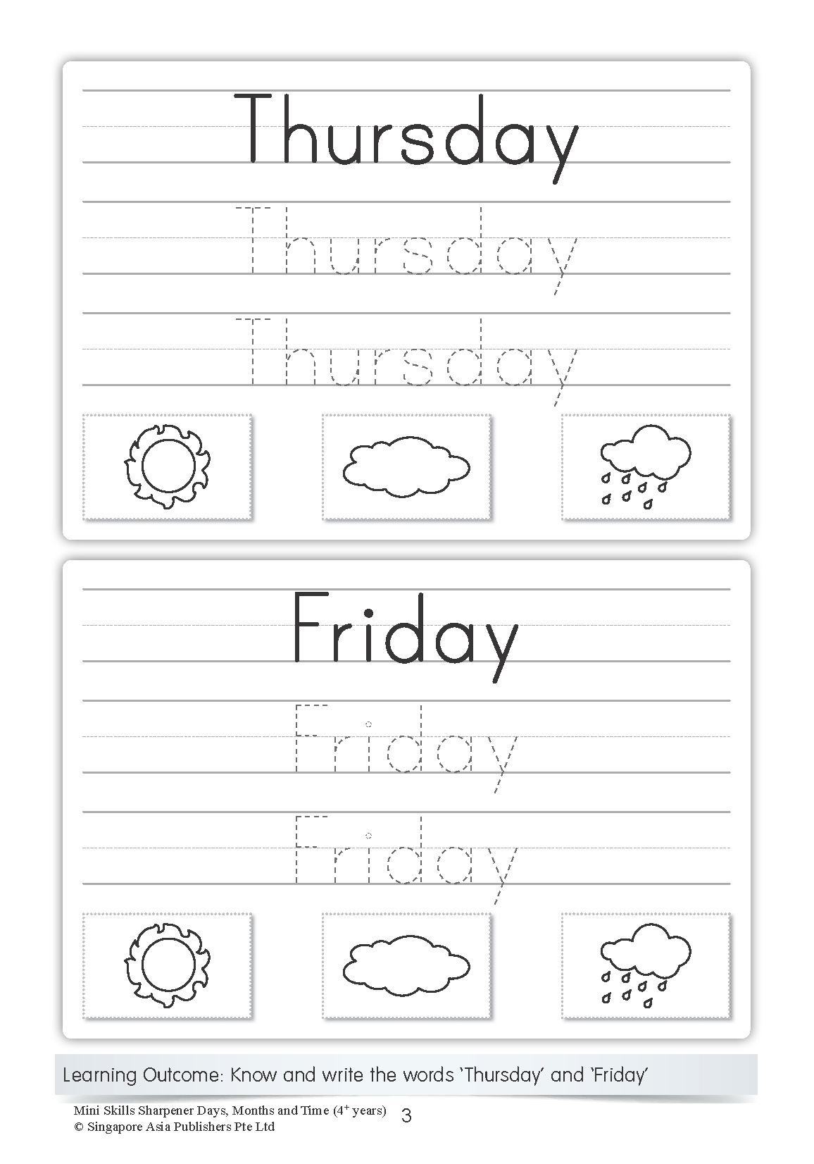 Mini Skills Sharpener DAYS, MONTHS AND TIME (4+ Years)