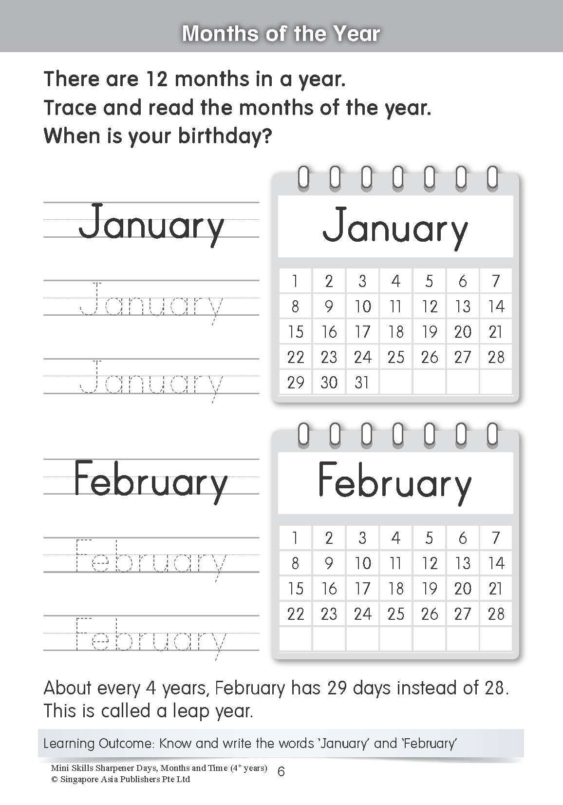 Mini Skills Sharpener DAYS, MONTHS AND TIME (4+ Years)