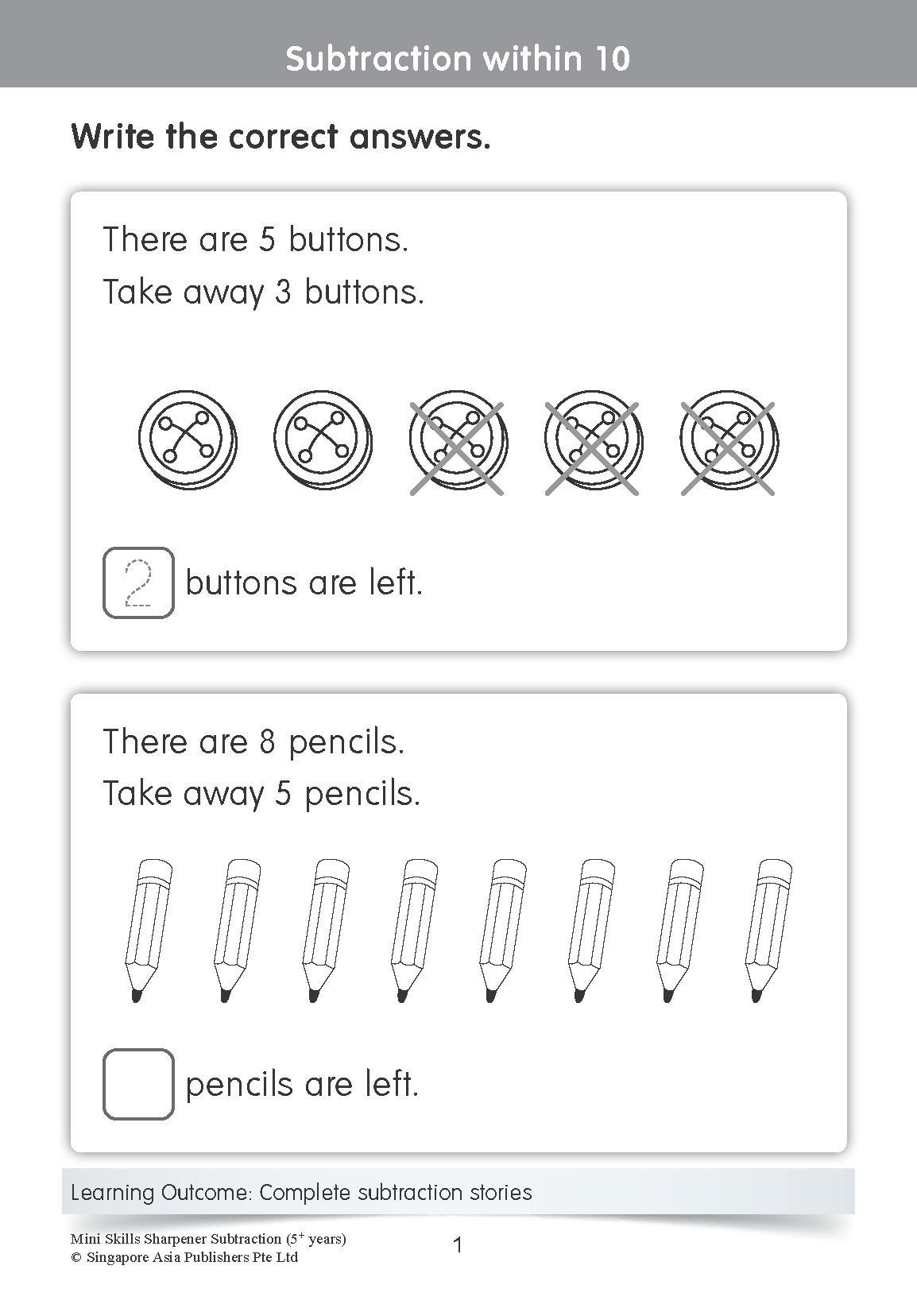 Mini Skills Sharpener SUBTRACTION (5+ Years)