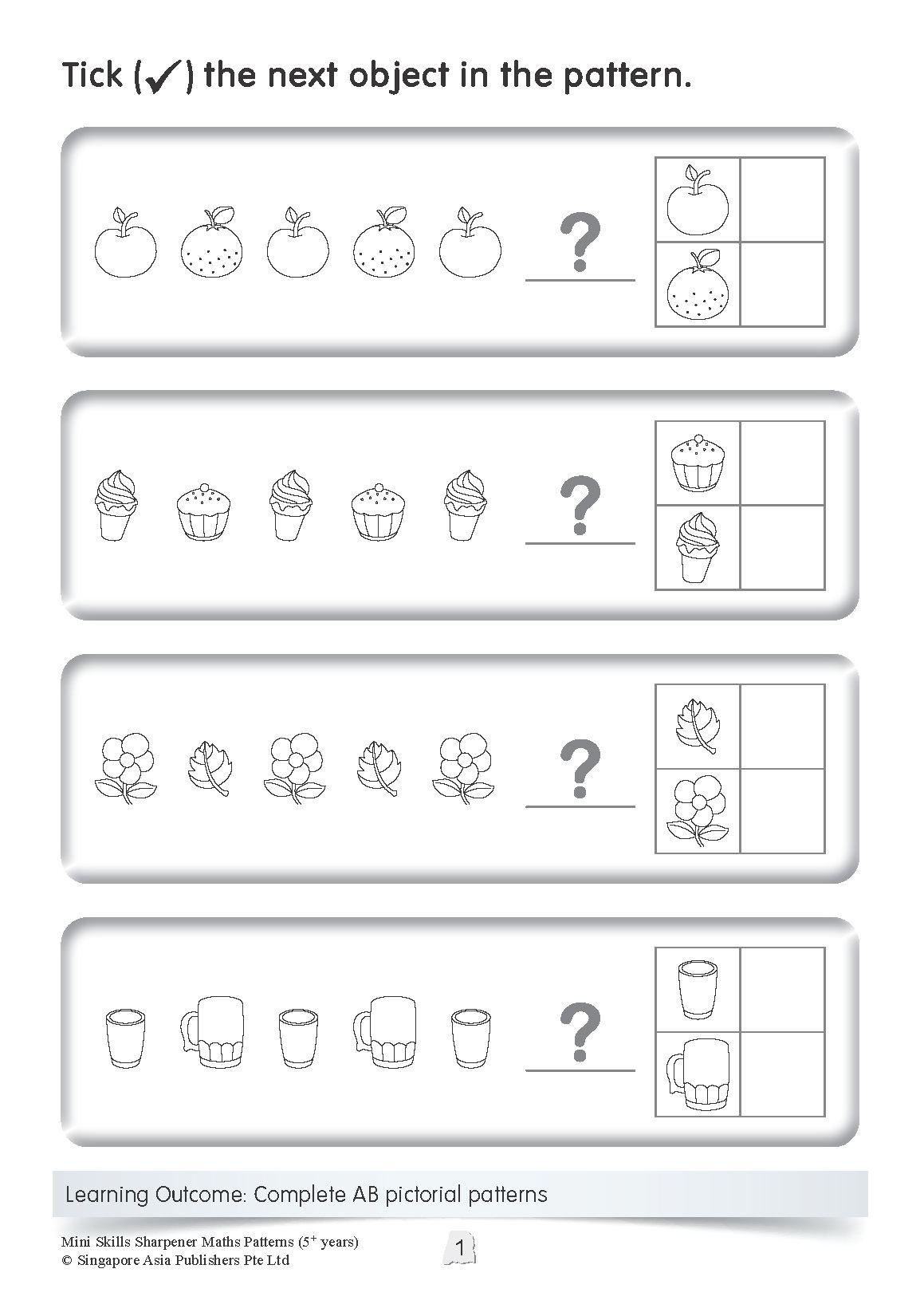 Mini Skills Sharpener MATHS PATTERNS (5+ Years)