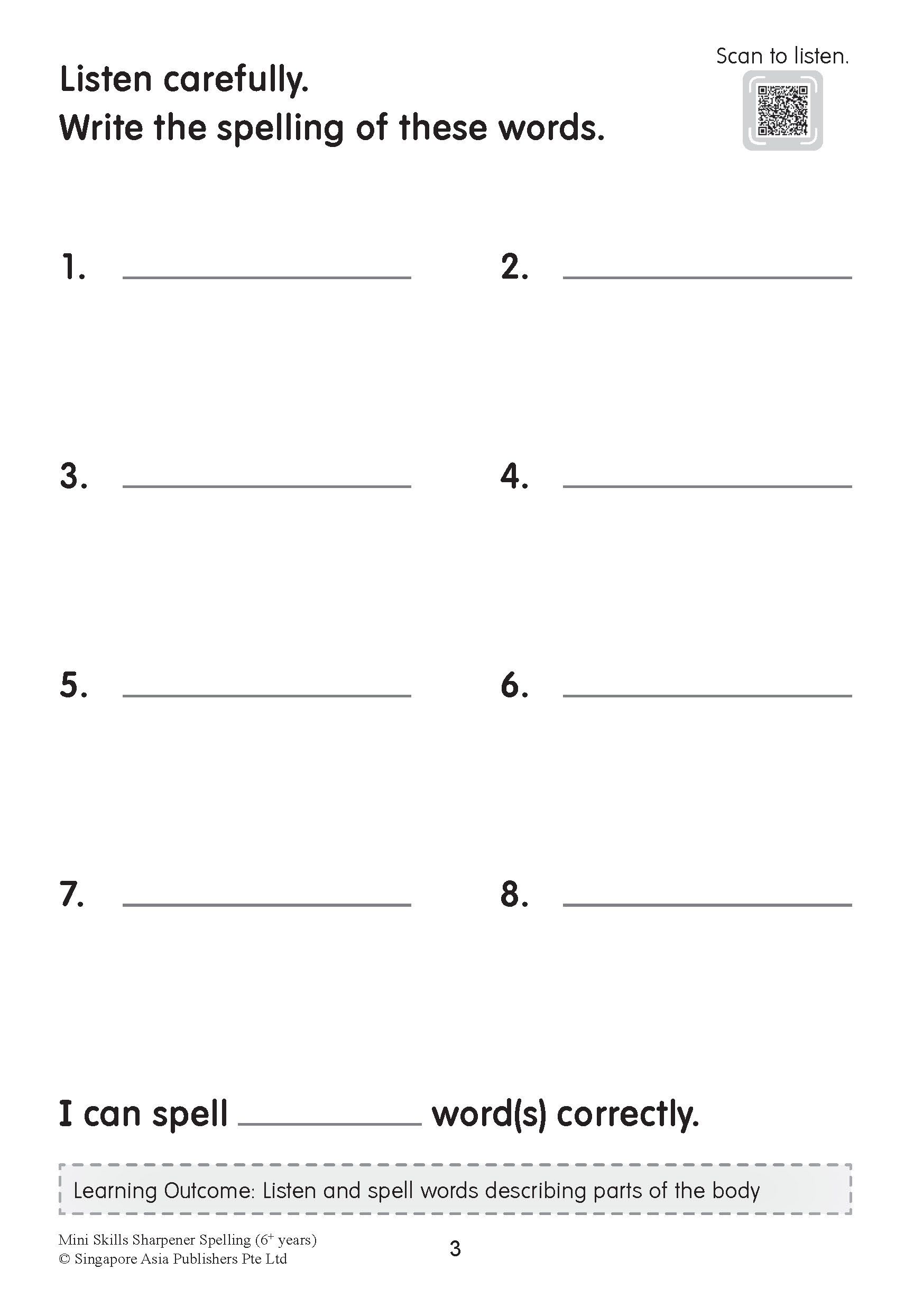 Mini Skills Sharpener SPELLING (6+ Years)