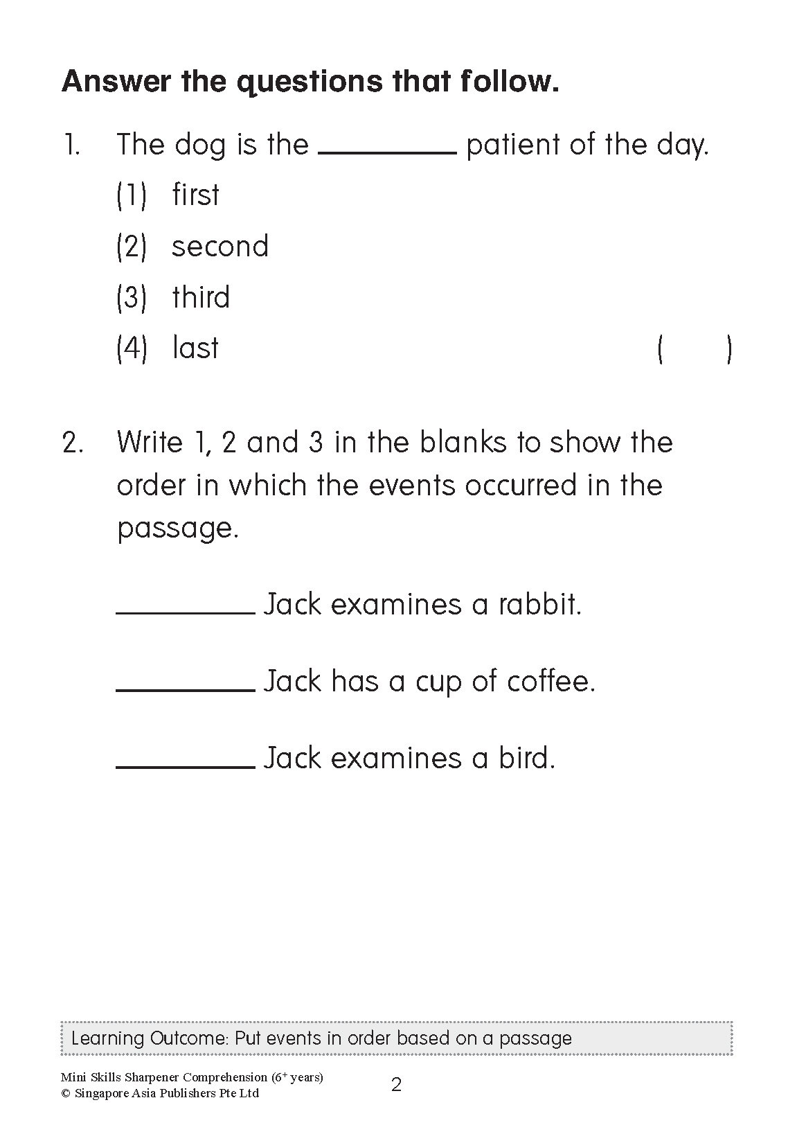 Mini Skills Sharpener COMPREHENSION (6+ Years)