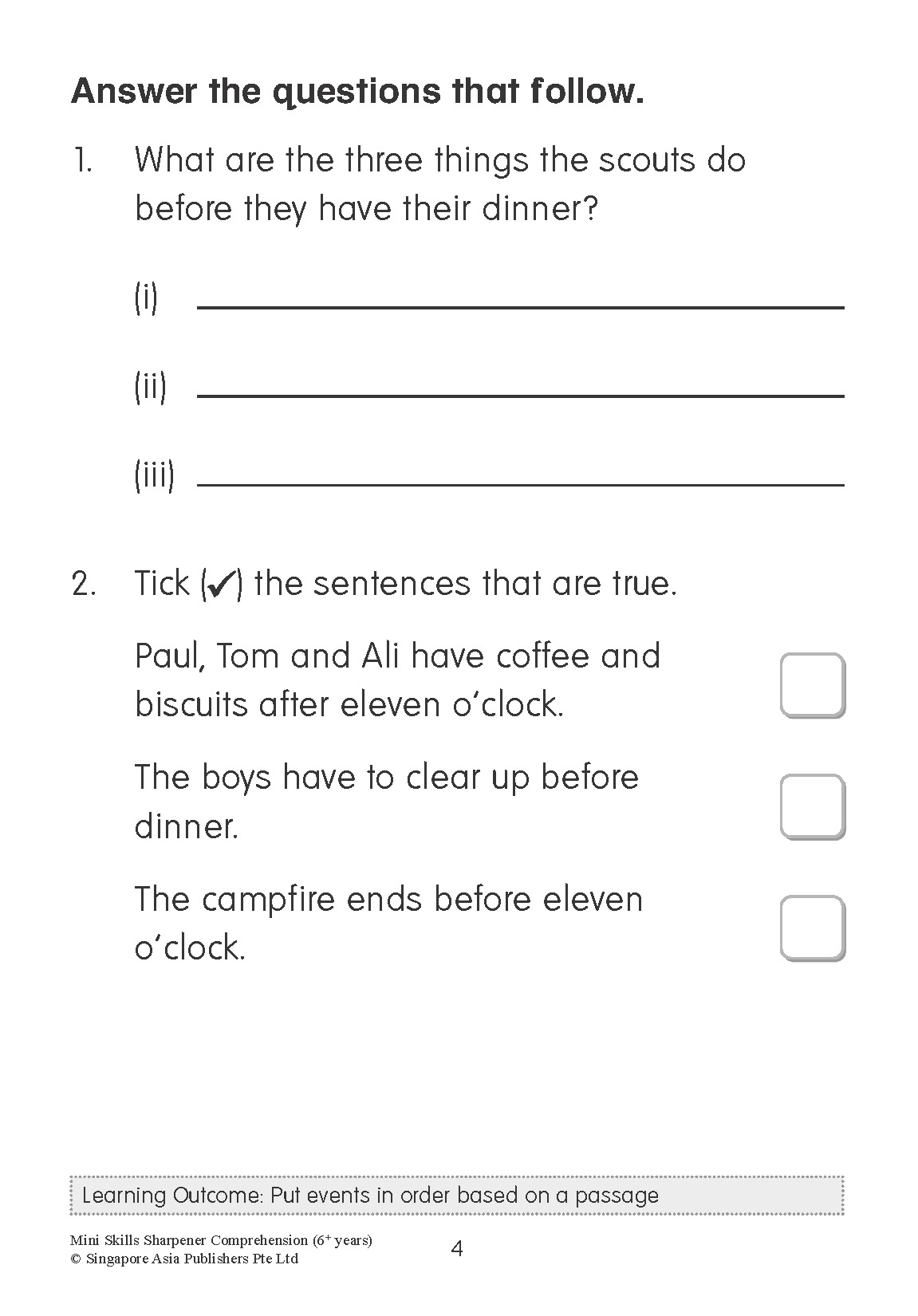 Mini Skills Sharpener COMPREHENSION (6+ Years)