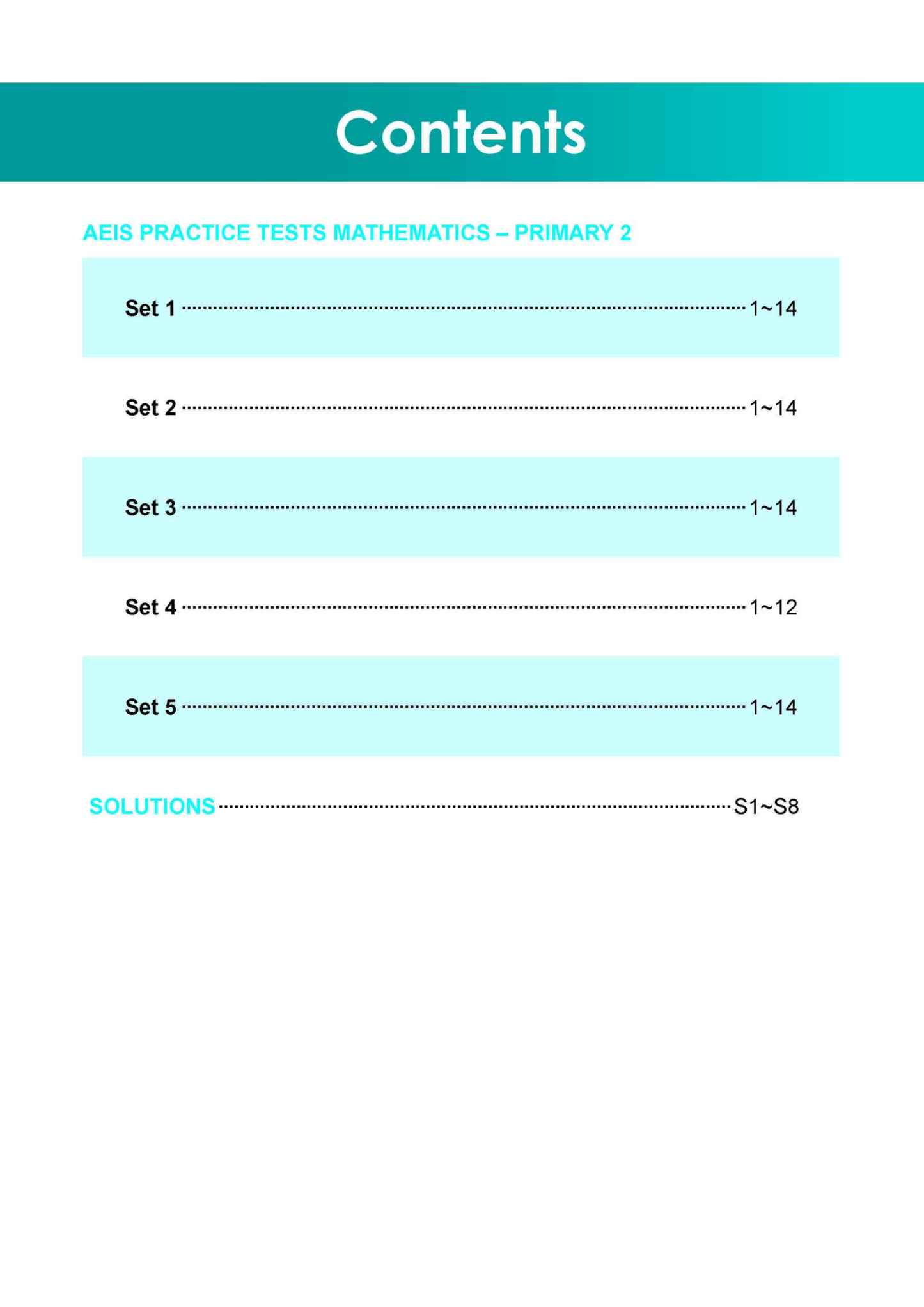 AEIS Practice Tests MATHEMATICS – Primary 2 (7 to 7+ Years)
