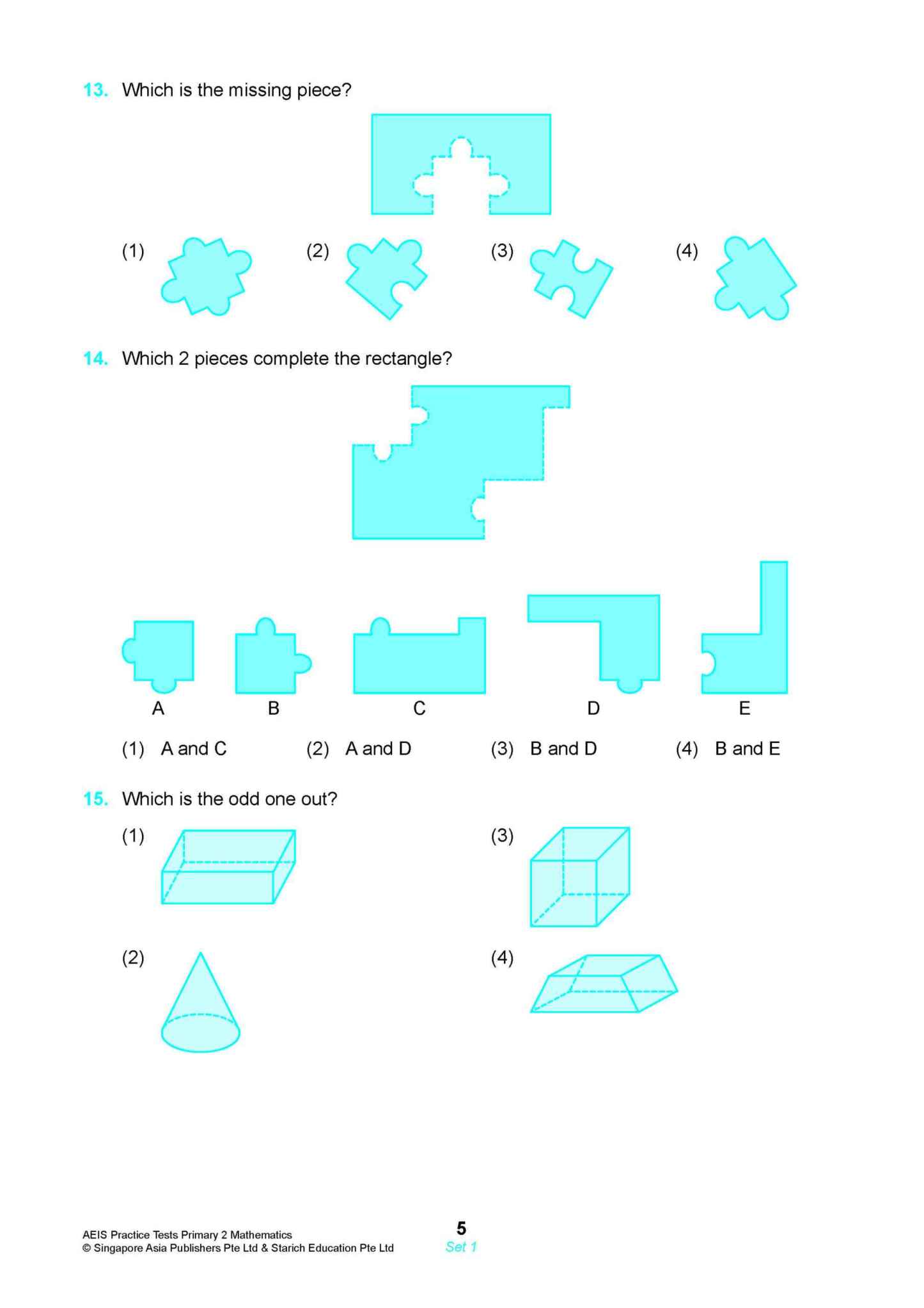 AEIS Practice Tests MATHEMATICS – Primary 2 (7 to 7+ Years)