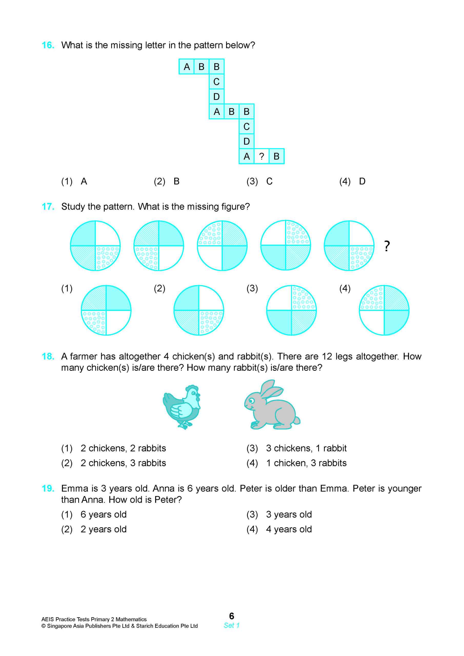AEIS Practice Tests MATHEMATICS – Primary 2 (7 to 7+ Years)