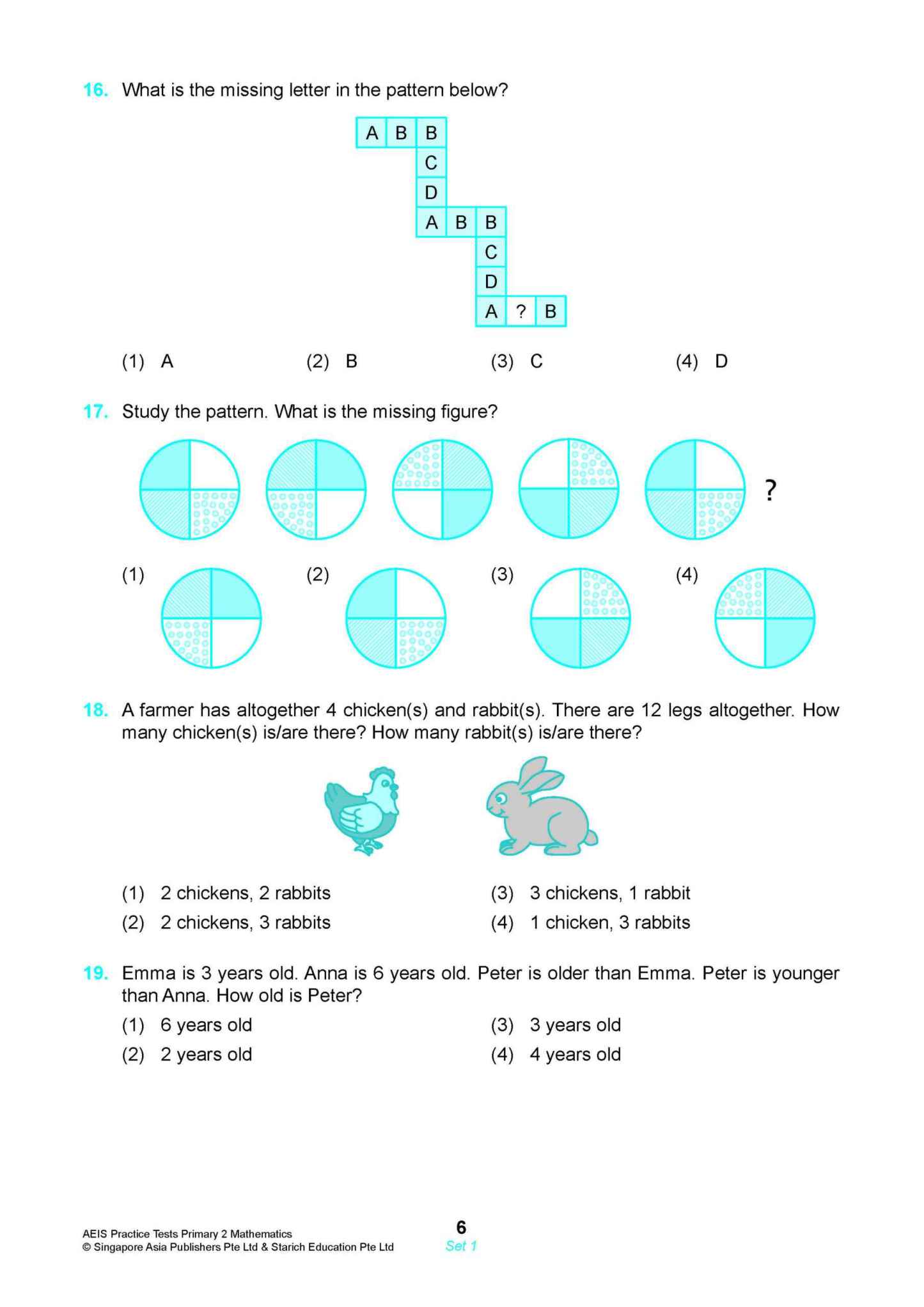AEIS Practice Tests MATHEMATICS – Primary 2 (7 to 7+ Years)