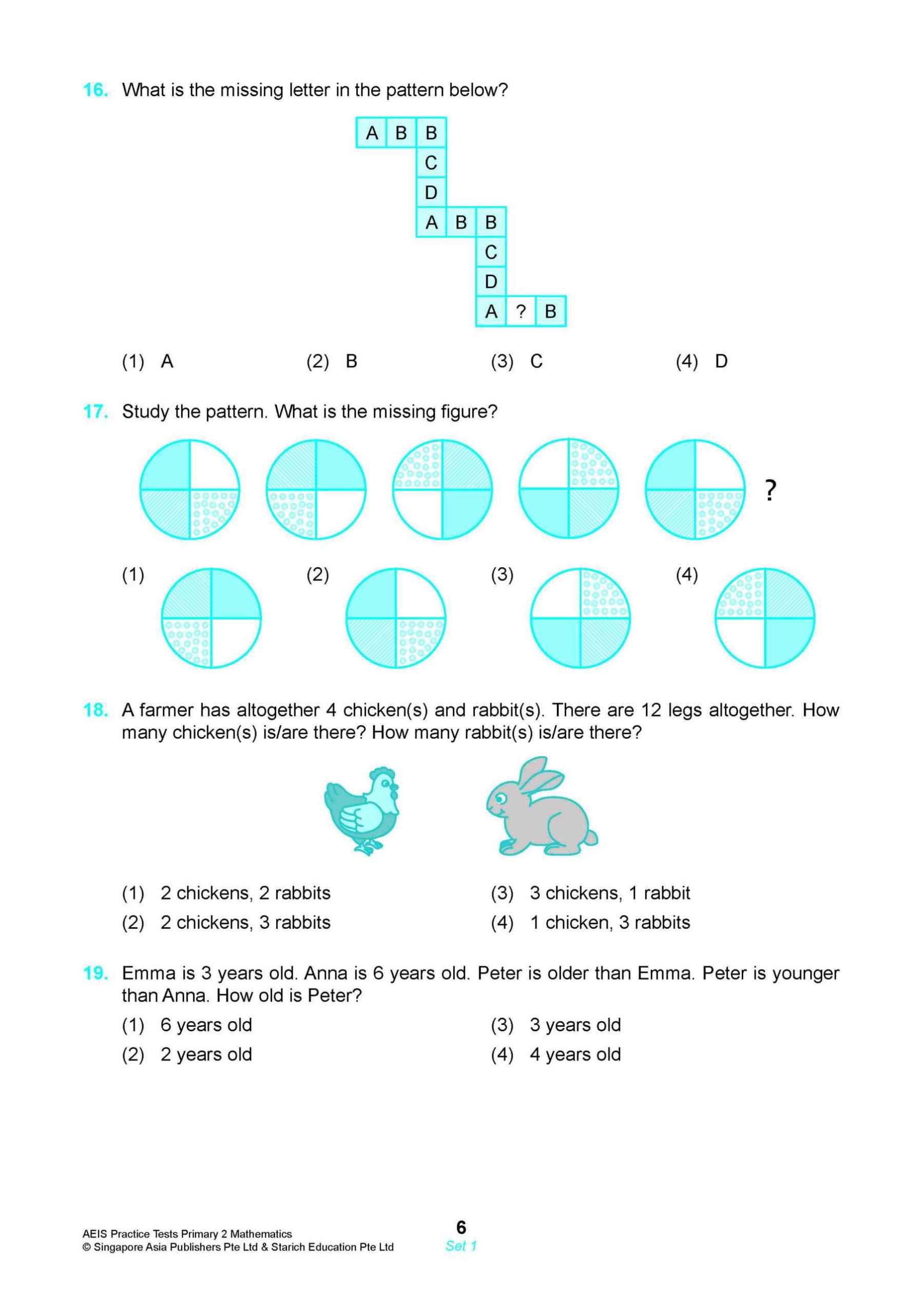 AEIS Practice Tests MATHEMATICS – Primary 2 (7 to 7+ Years)