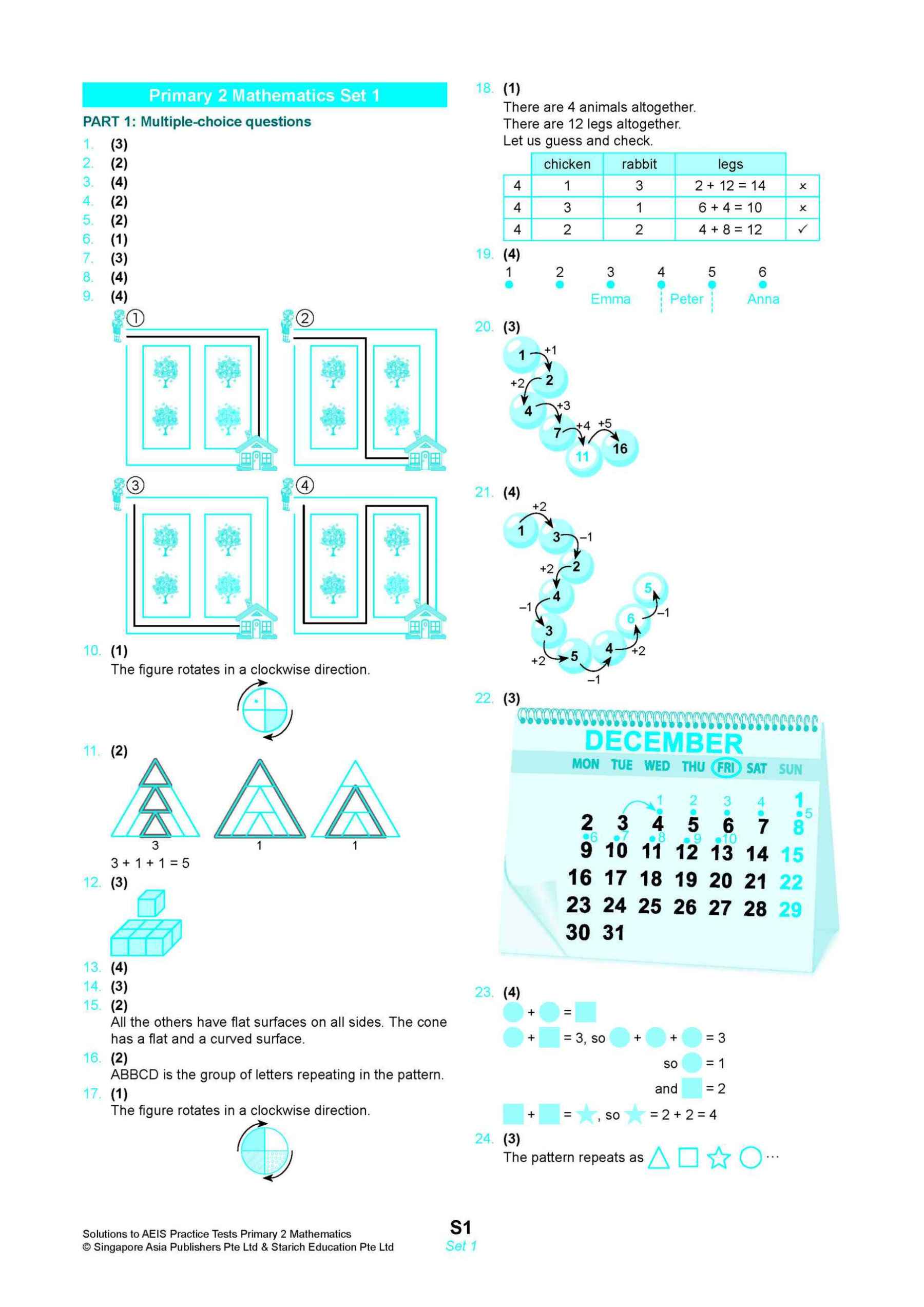 AEIS Practice Tests MATHEMATICS – Primary 2 (7 to 7+ Years)