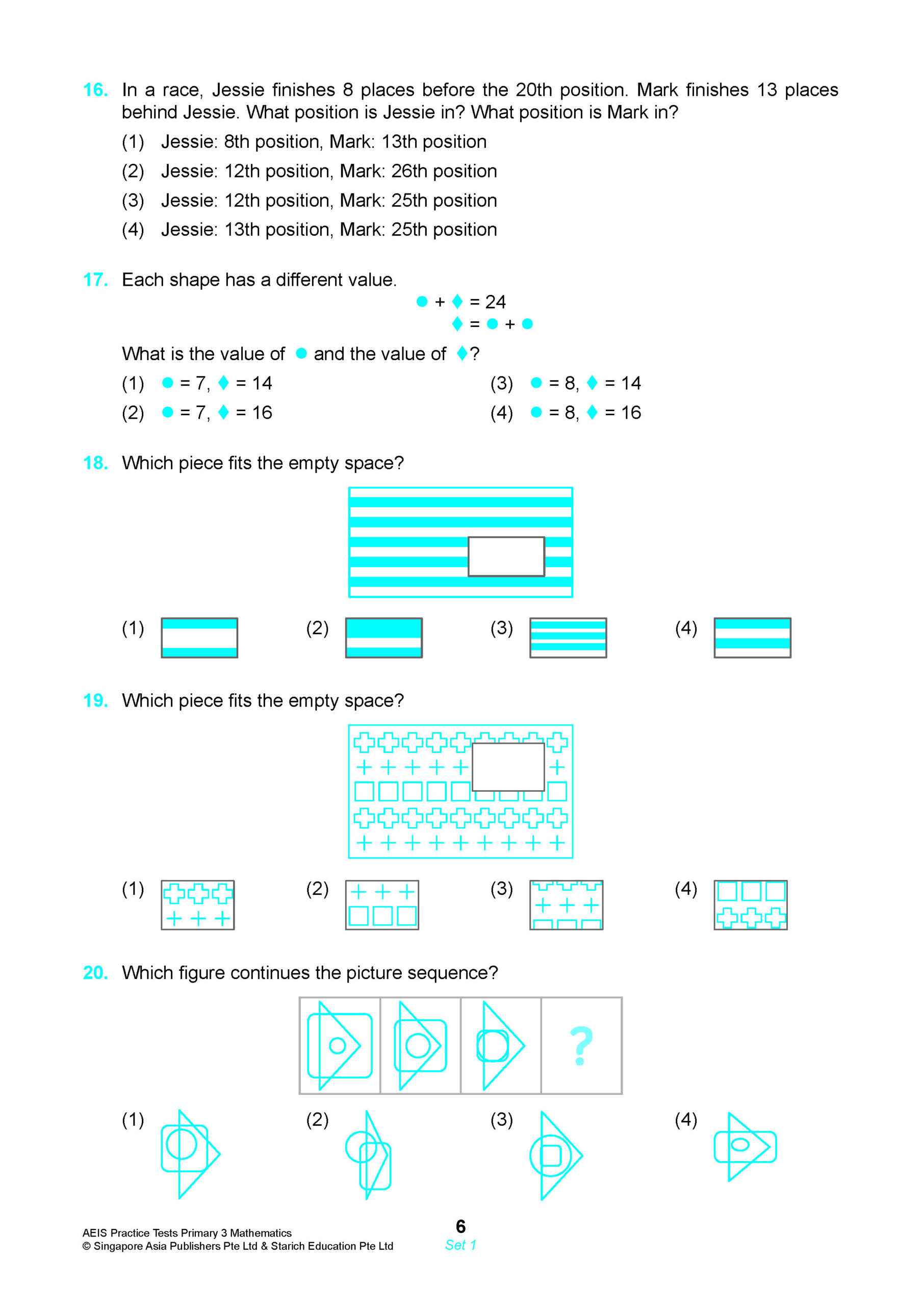 AEIS Practice Tests MATHEMATICS – Primary 3 (8 to 8+ Years)