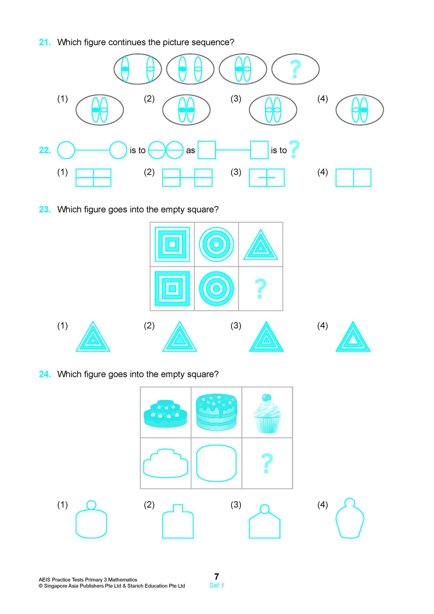 AEIS Practice Tests MATHEMATICS – Primary 3 (8 to 8+ Years)