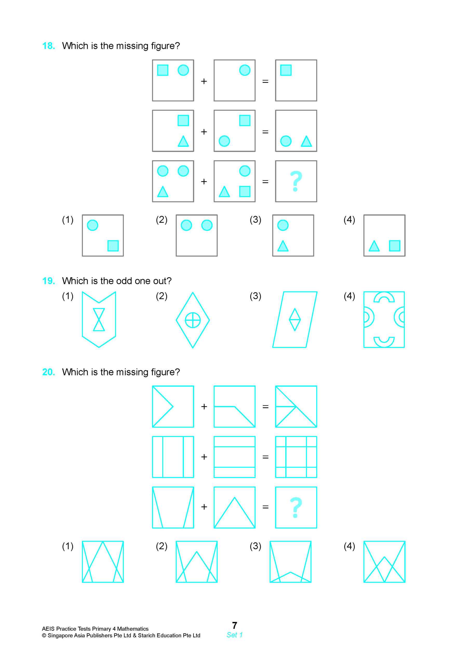AEIS Practice Tests MATHEMATICS – Primary 4 (9 to 9+ Years)