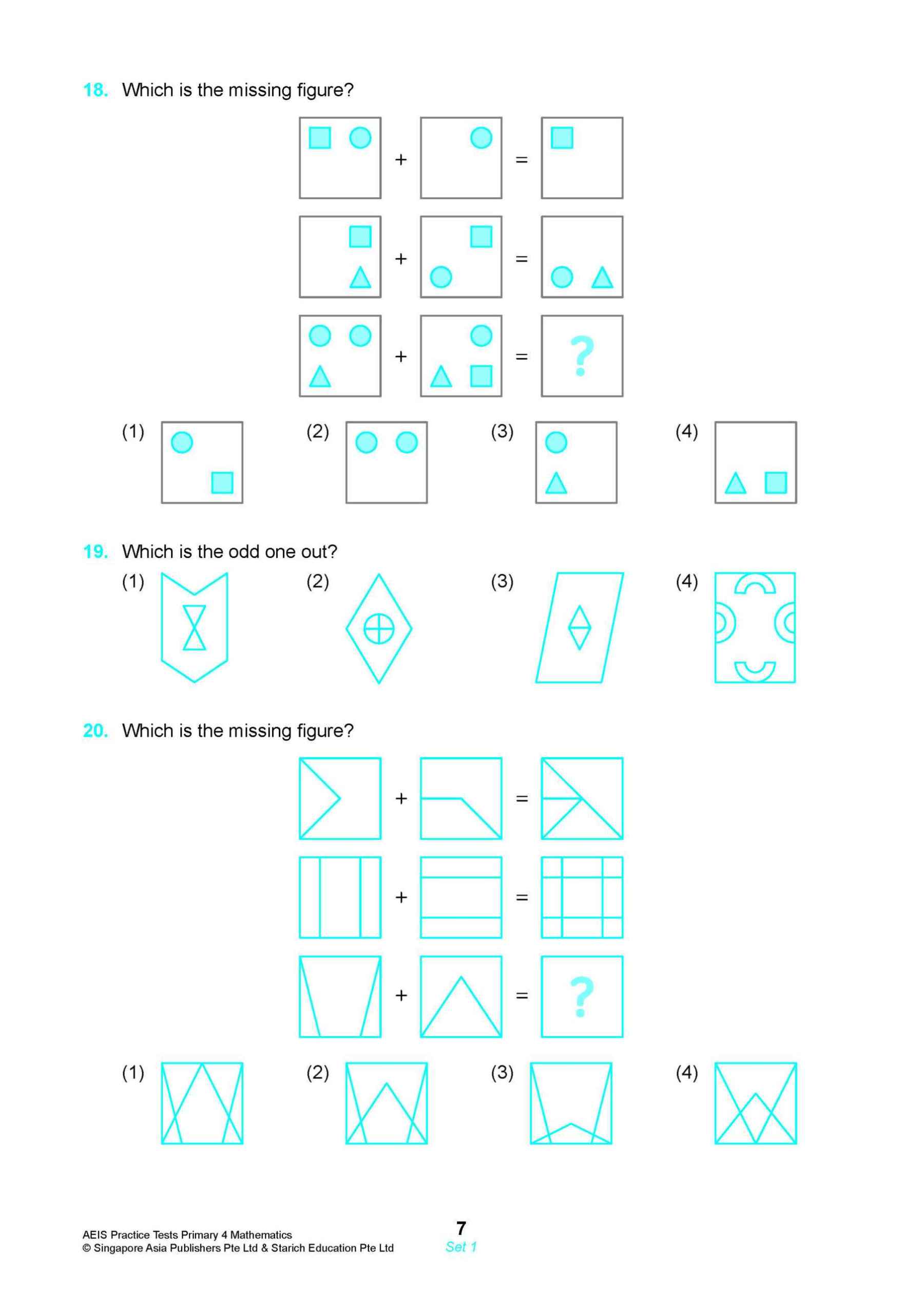 AEIS Practice Tests MATHEMATICS – Primary 4 (9 to 9+ Years)