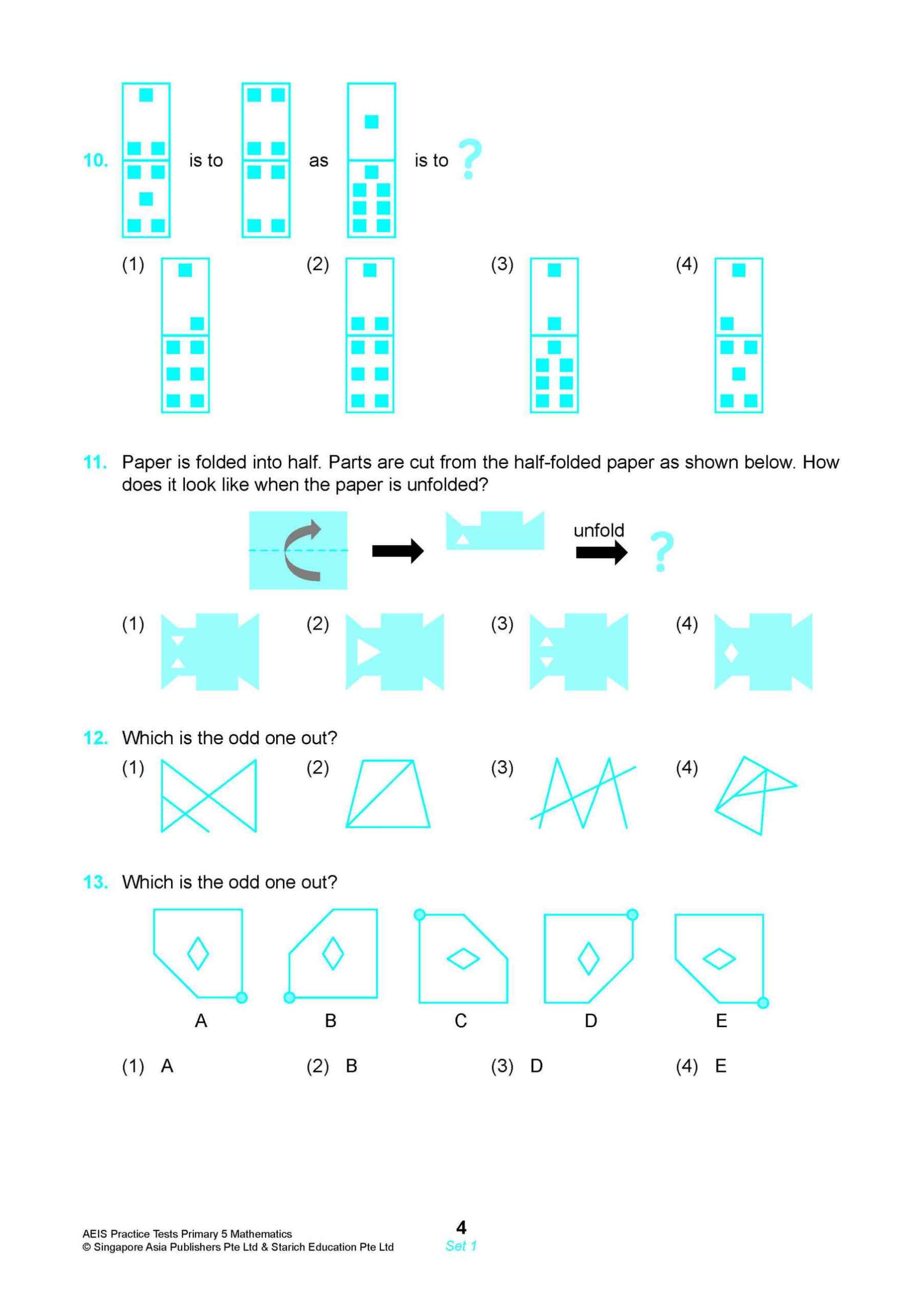 AEIS Practice Tests MATHEMATICS – Primary 5 (10 to 12+ Years)