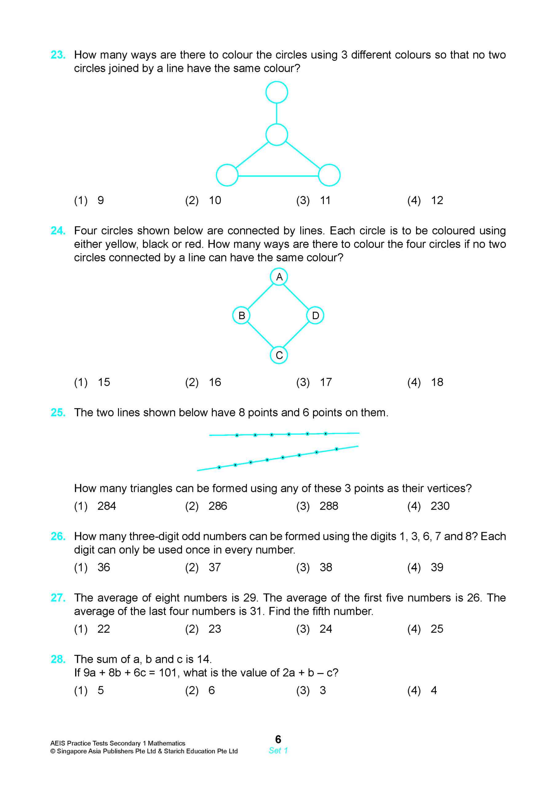 AEIS Practice Tests MATHEMATICS – Secondary 1 (12 to 14+ Years)