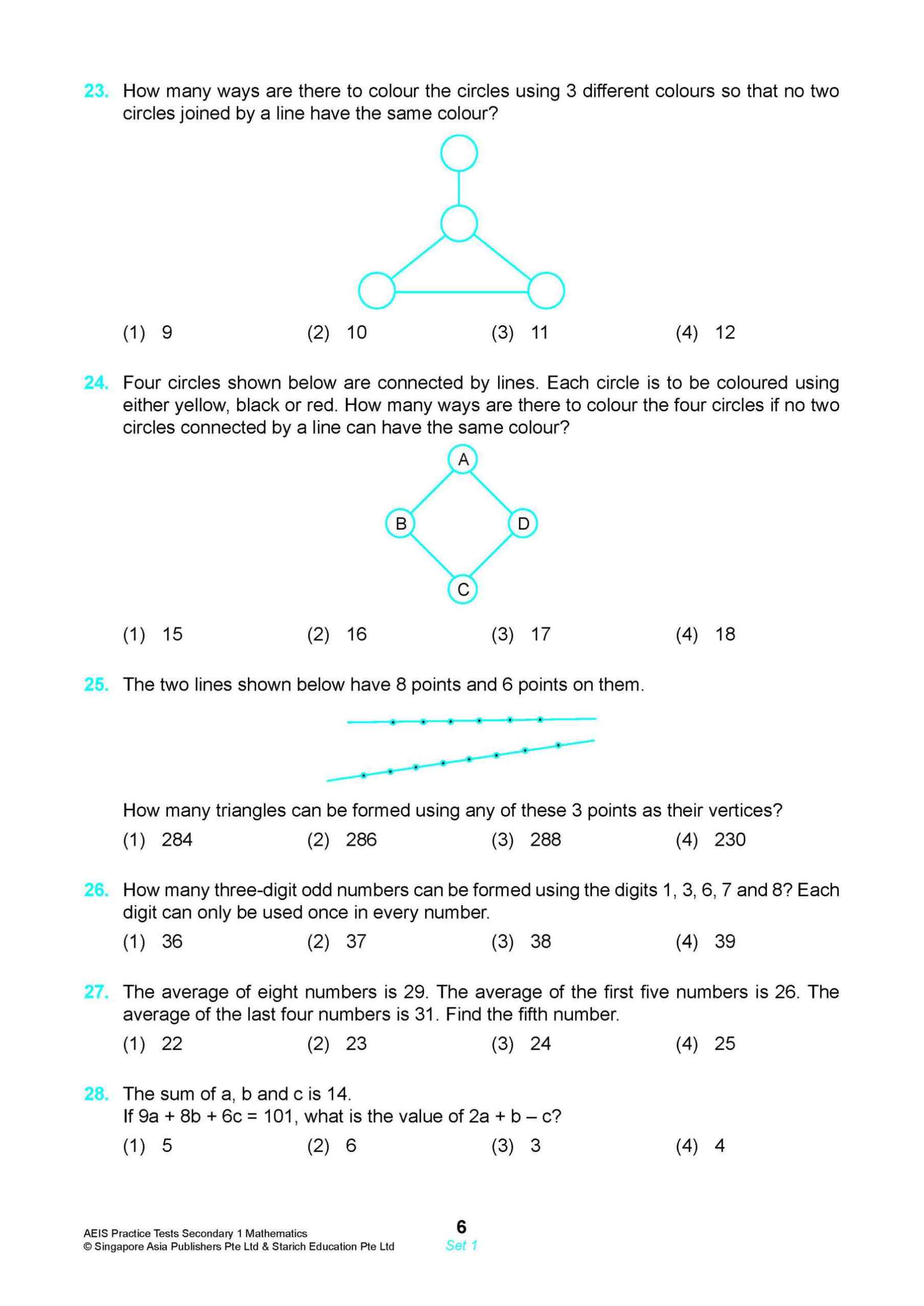 AEIS Practice Tests MATHEMATICS – Secondary 1 (12 to 14+ Years)