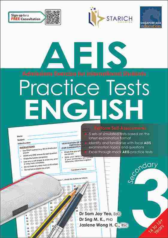 AEIS Practice Tests ENGLISH – Secondary 3 (14 to 16+ Years)