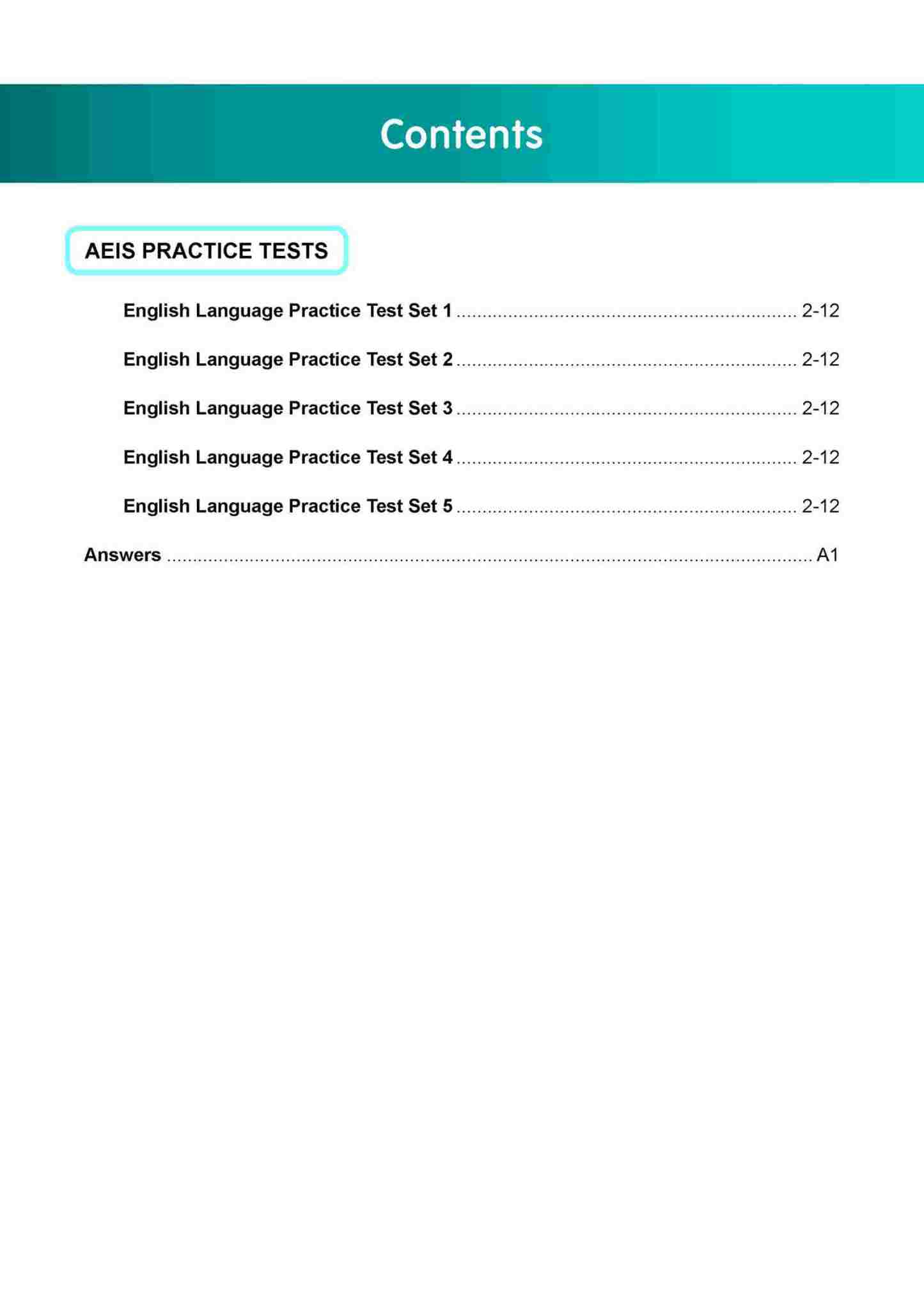 AEIS Practice Tests ENGLISH – Secondary 3 (14 to 16+ Years)